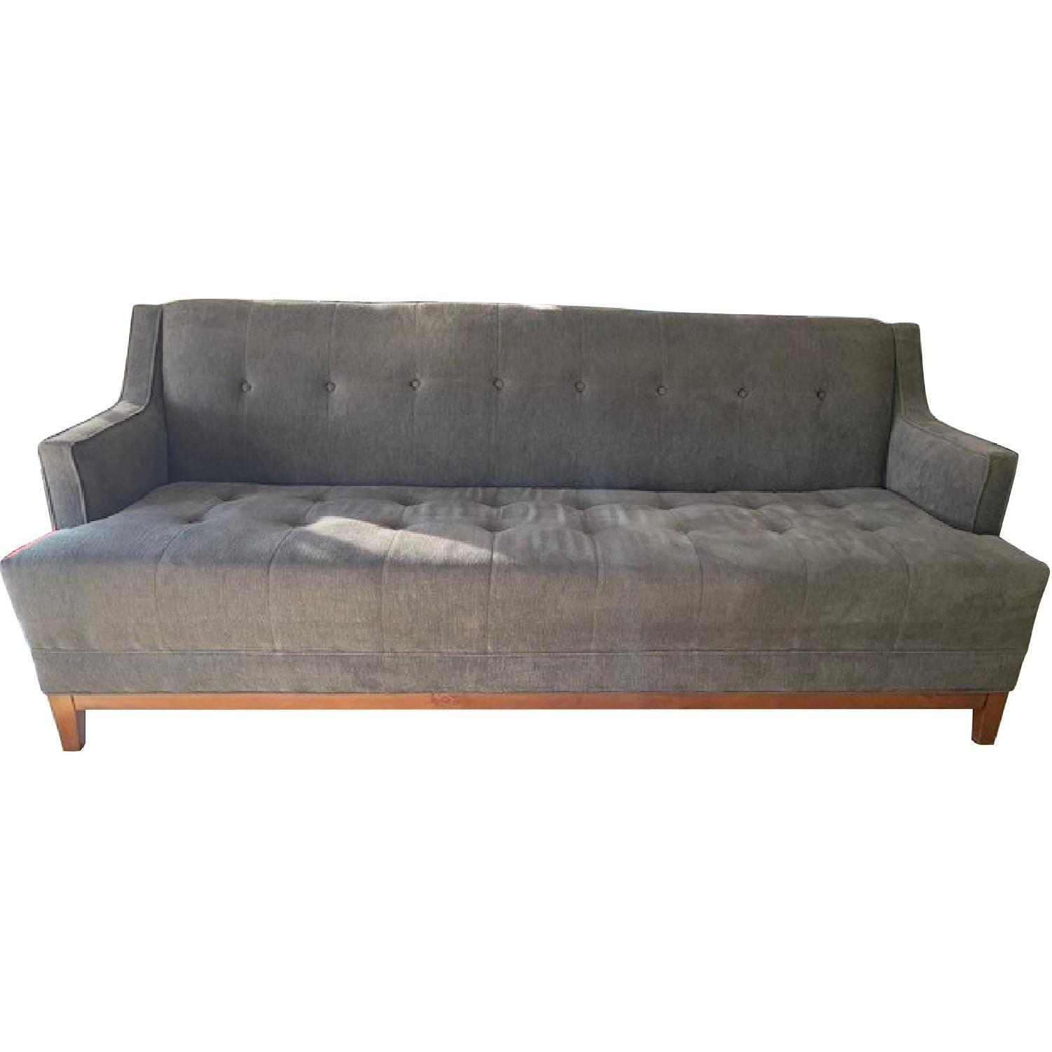 Living Spaces Mid Century Modern Sofa & Ottoman - image-0