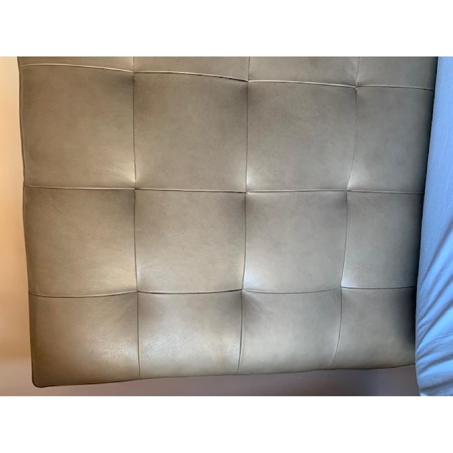West Elm Tall Grid-Tufted Queen Headboard in Gray Leather - image-3