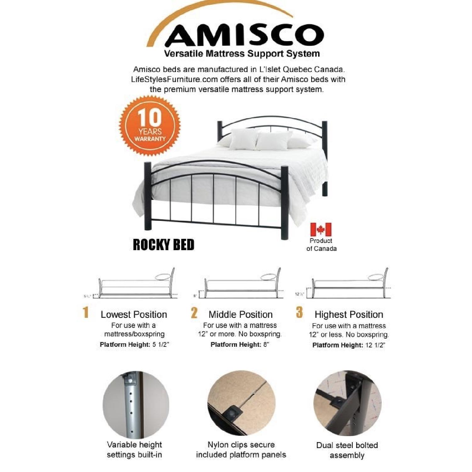 Amisco Rocky Bed Frame w/ Head/Foot Board - image-2