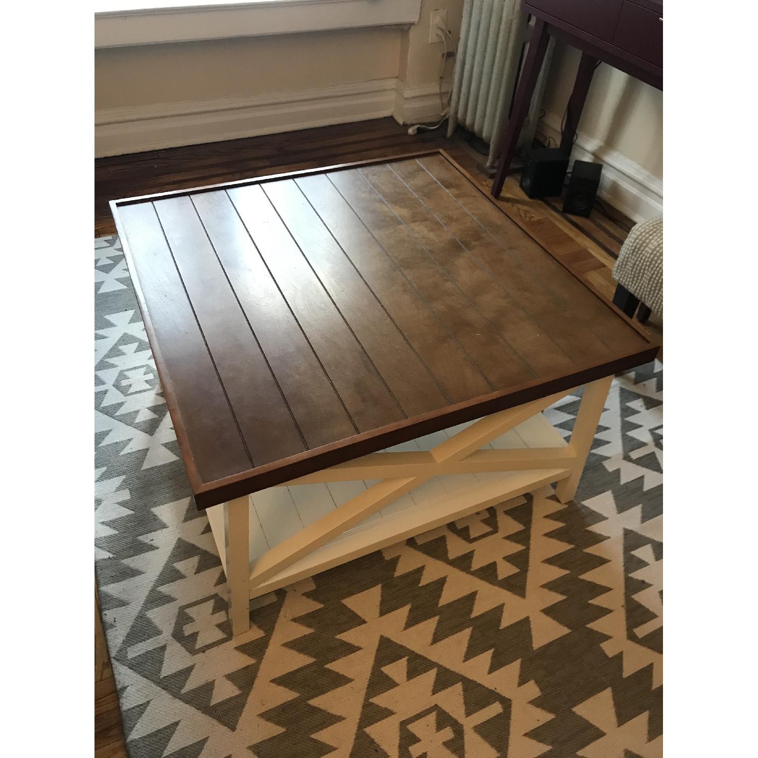 Target White & Chestnut Square Coffee Table - image-1