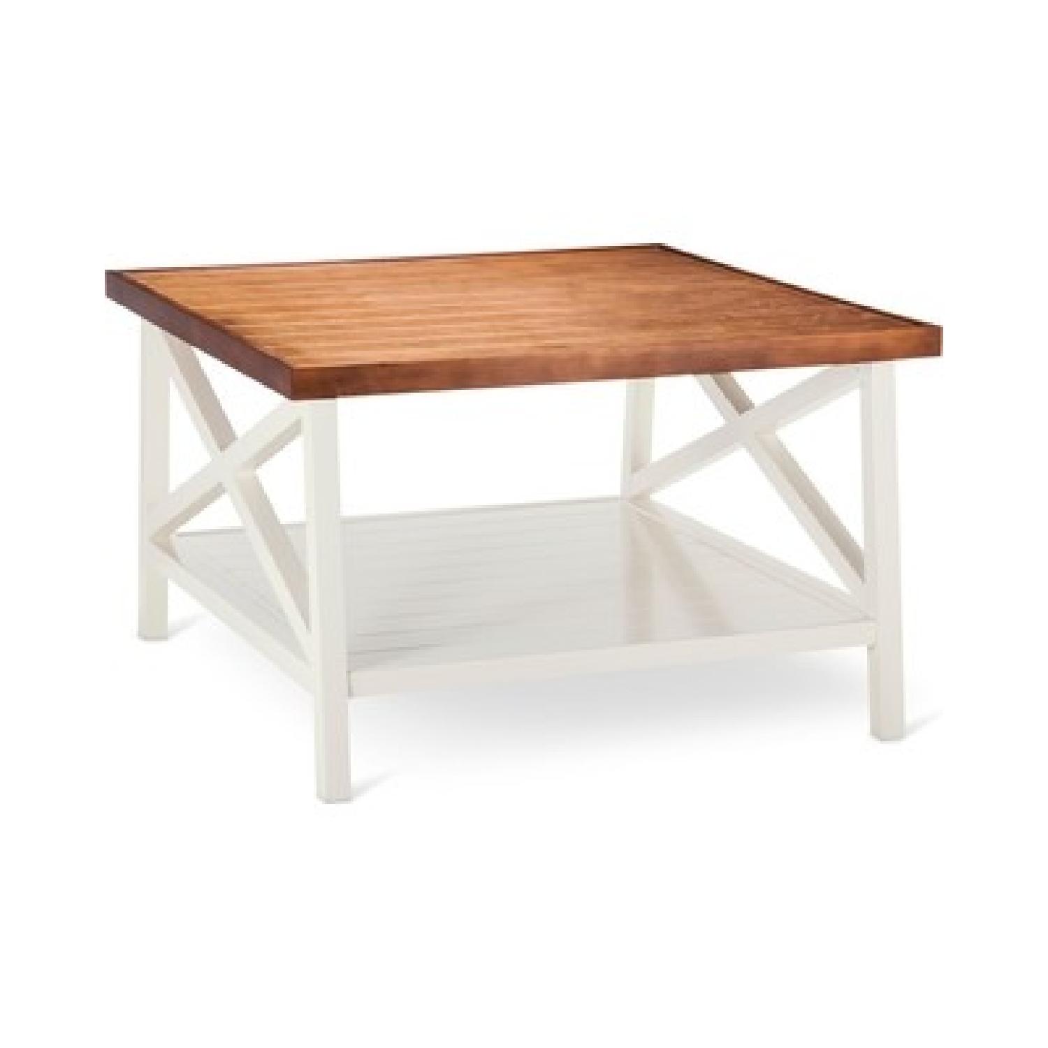 Target White & Chestnut Square Coffee Table - image-0