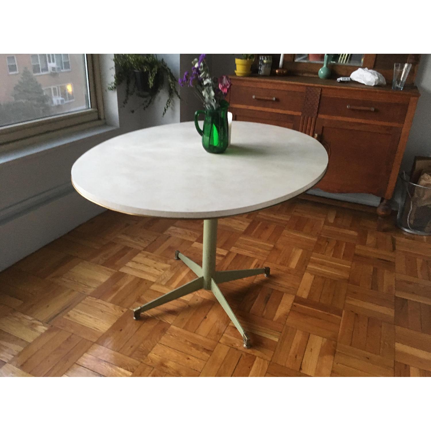 Vintage Breakfast Table w/ Metal Base - image-4
