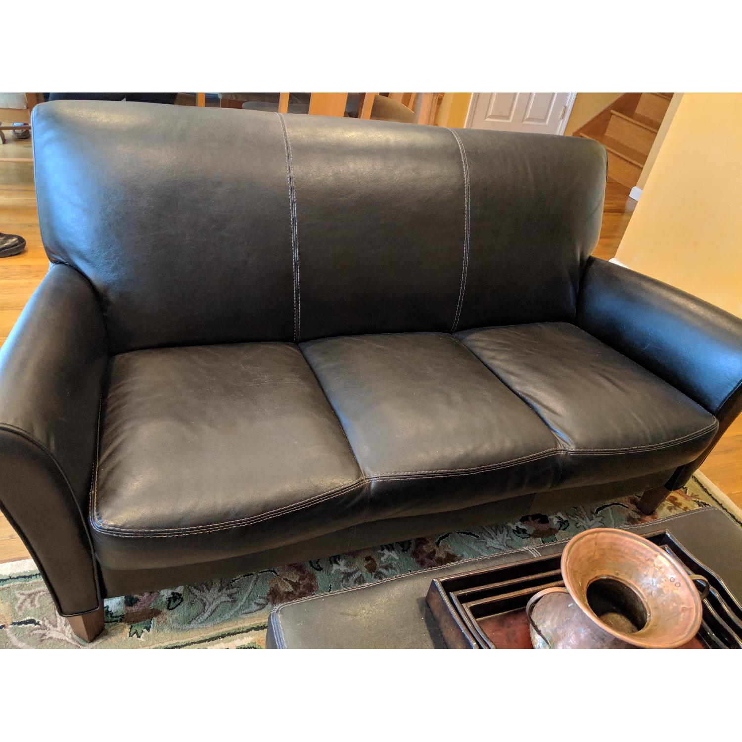 Calia Salotti Italian Leather Sofa + Chair & Ottoman - image-4