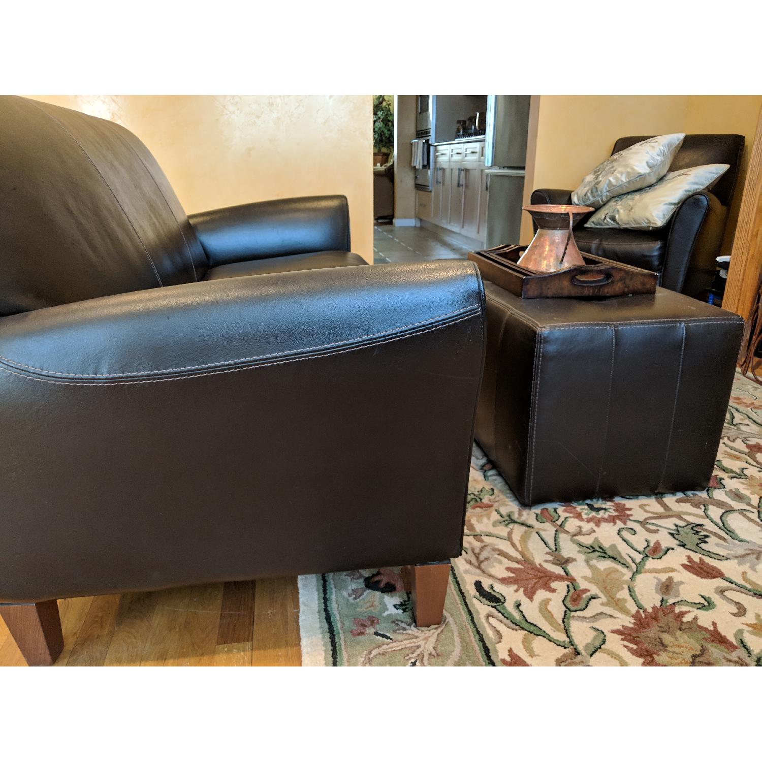 Calia Salotti Italian Leather Sofa + Chair & Ottoman - image-10