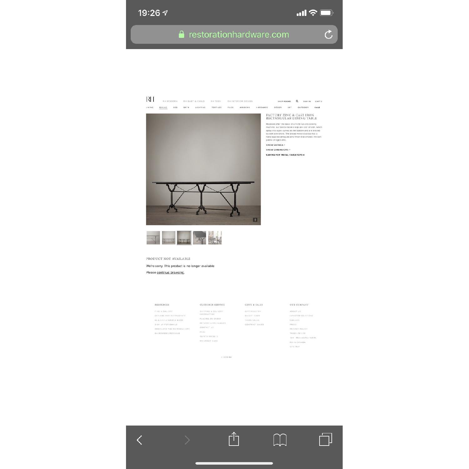 Restoration Hardware Zinc & Cast Iron Table - image-7