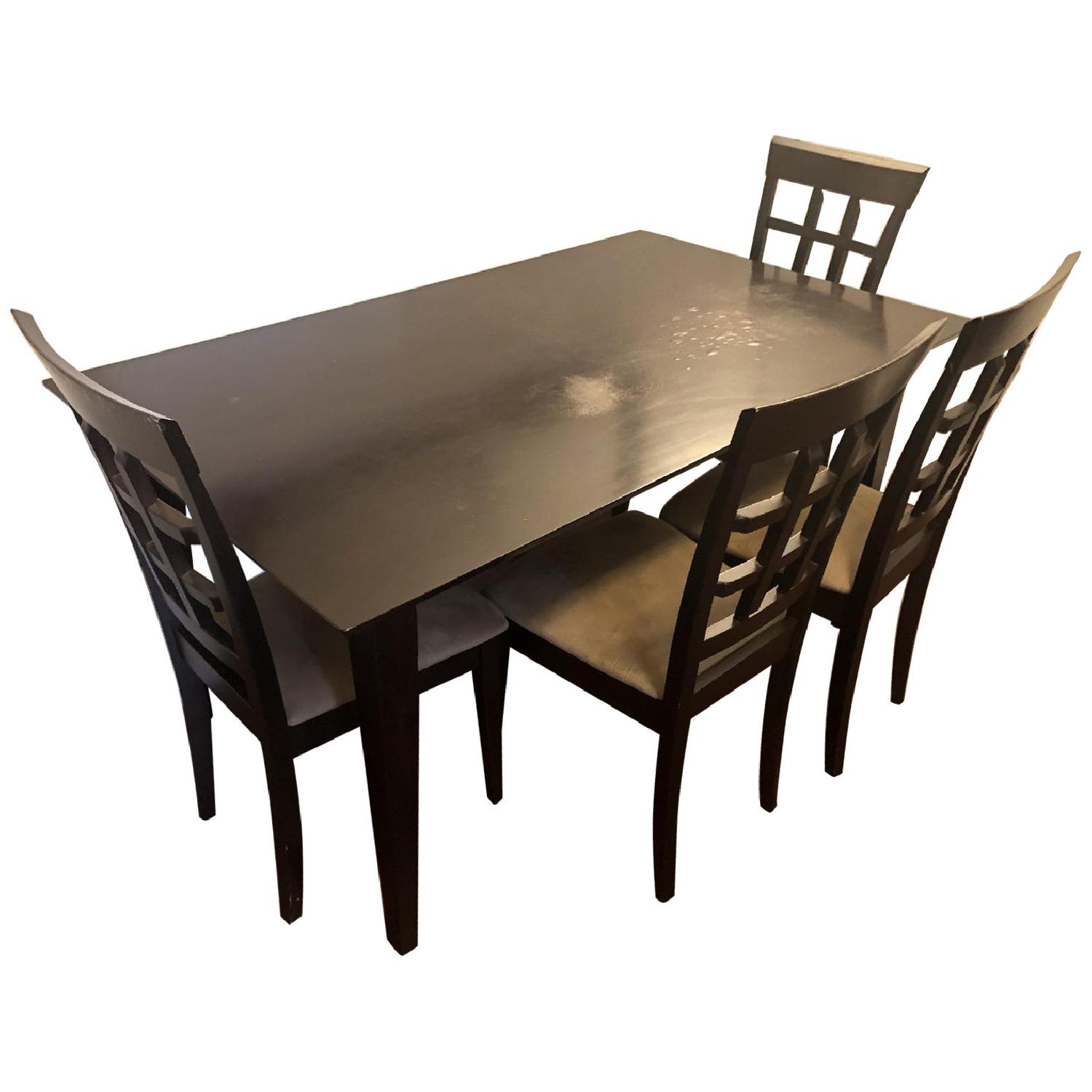 Espresso Dining Room Table w/ 4 Chairs - image-0