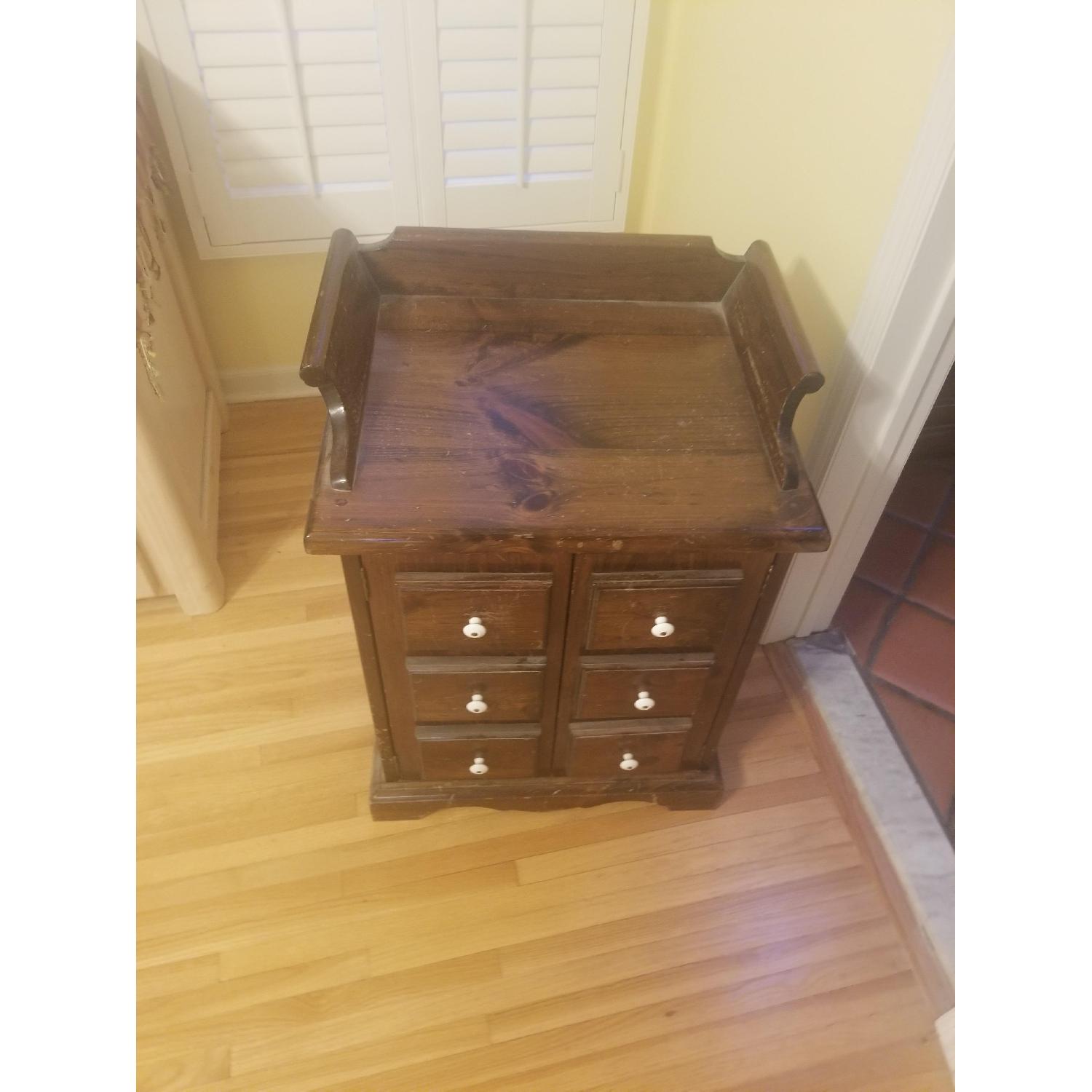 Dark Brown Wood Side Table - AptDeco