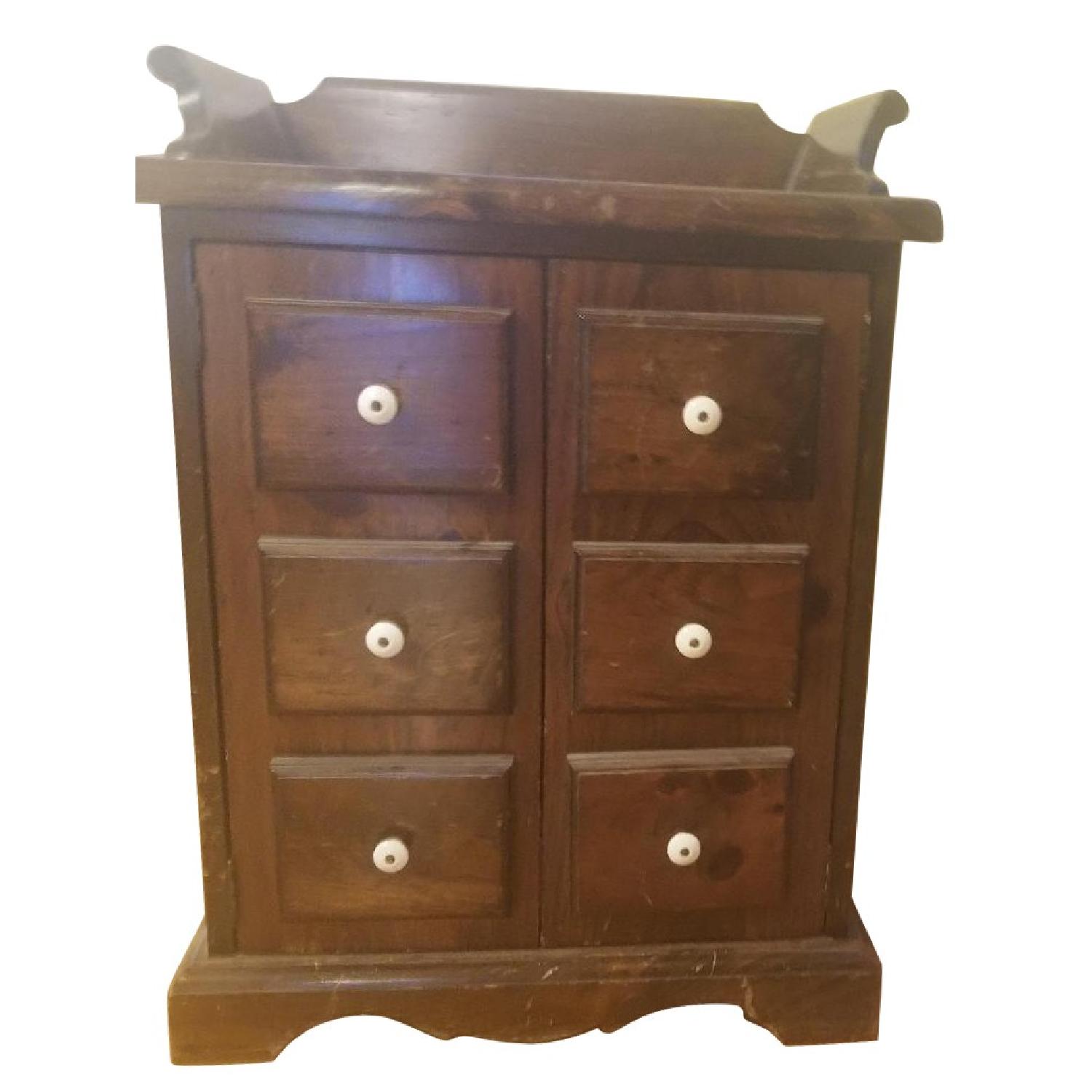 Dark Brown Wood Side Table - image-0