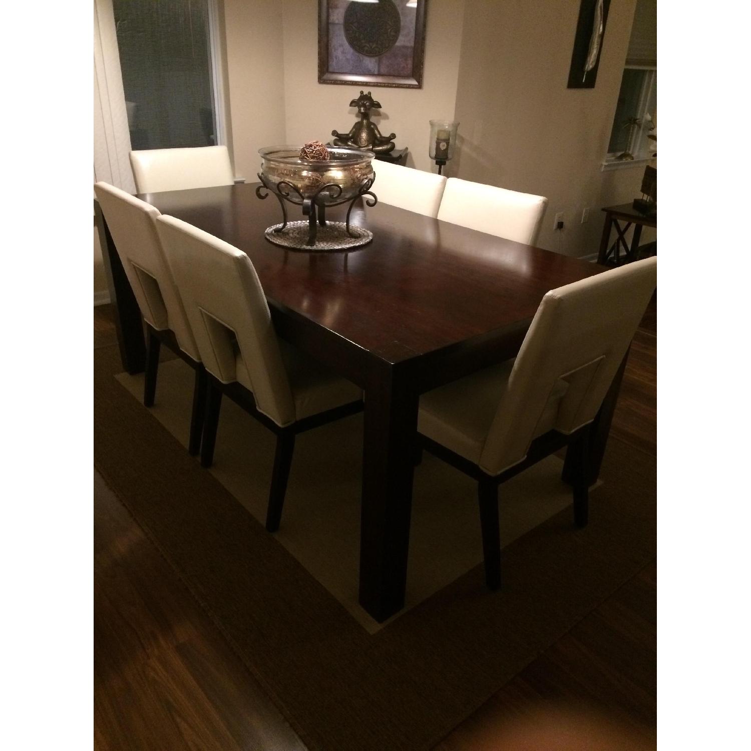 Pier 1 Ivory Faux Leather Dining Chairs - image-1