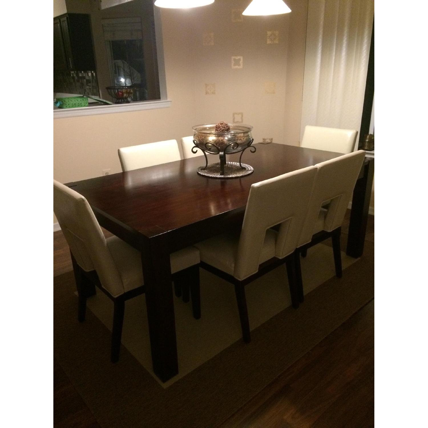Pier 1 Ivory Faux Leather Dining Chairs - image-2