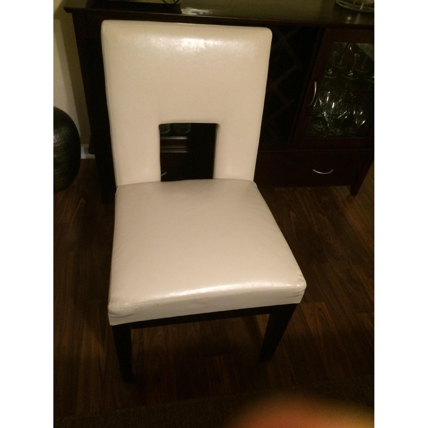 Pier 1 Ivory Faux Leather Dining Chairs - image-4