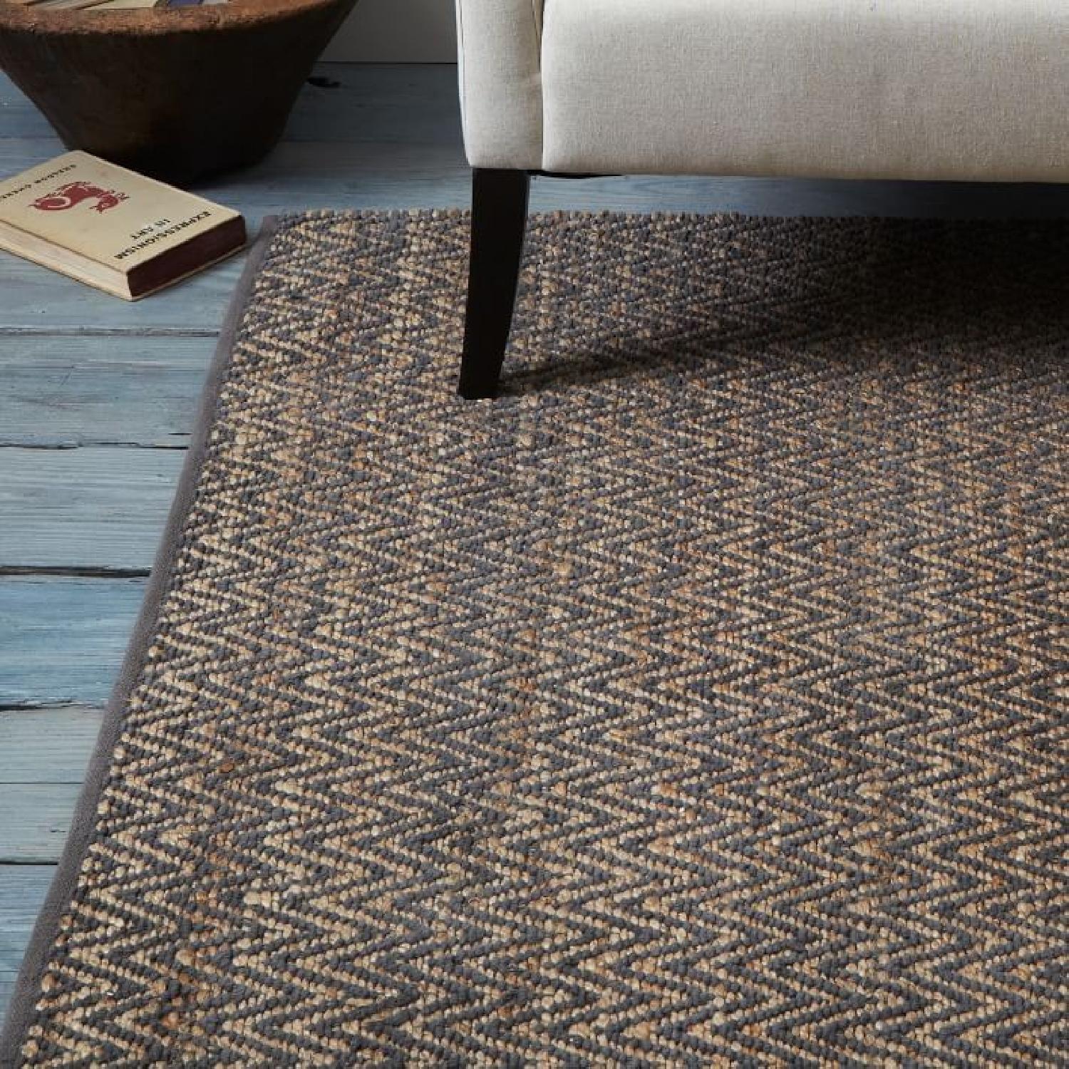 West Elm Jute Chenille Herringbone Rug in Natural/Slate - image-1