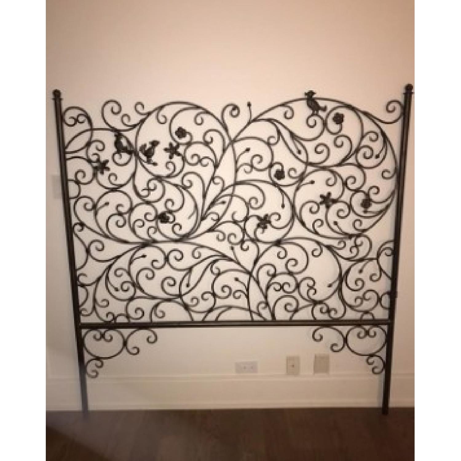 Anthropologie Cast Iron Dawning Lark Queen Headboard - image-1