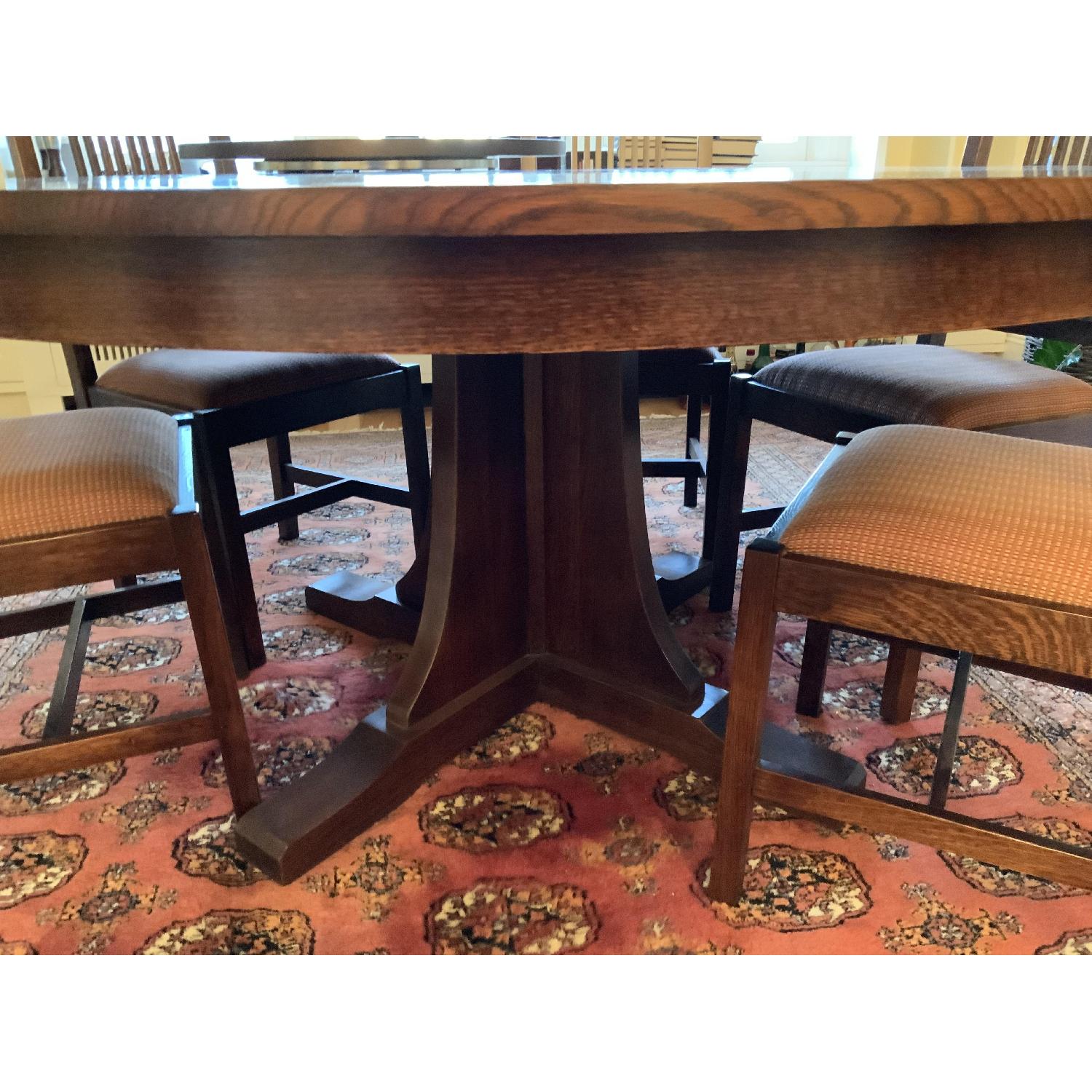 Stickley Audi & Co Dining Table w/ 6 Chairs & Two Leaves AptDeco
