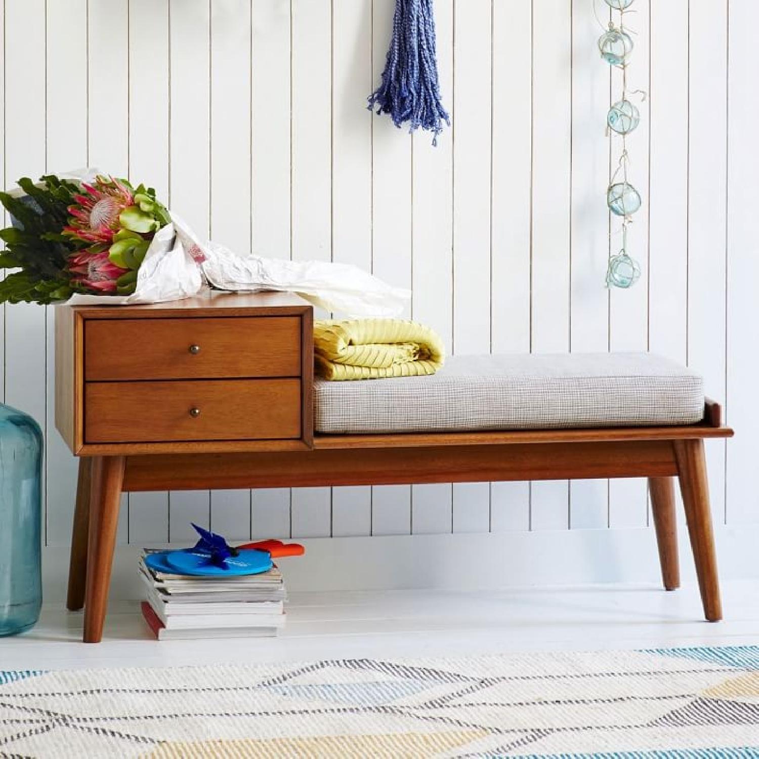 West Elm Mid-Century Storage Bench in Acorn - image-1