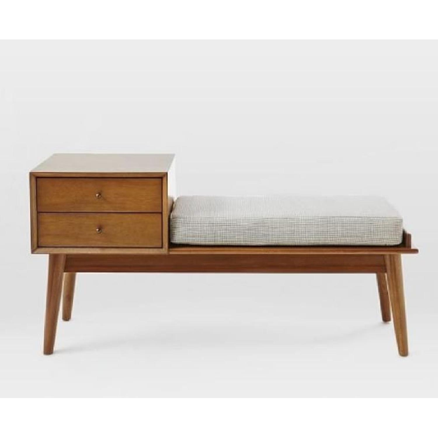 West Elm Mid-Century Storage Bench in Acorn - image-2