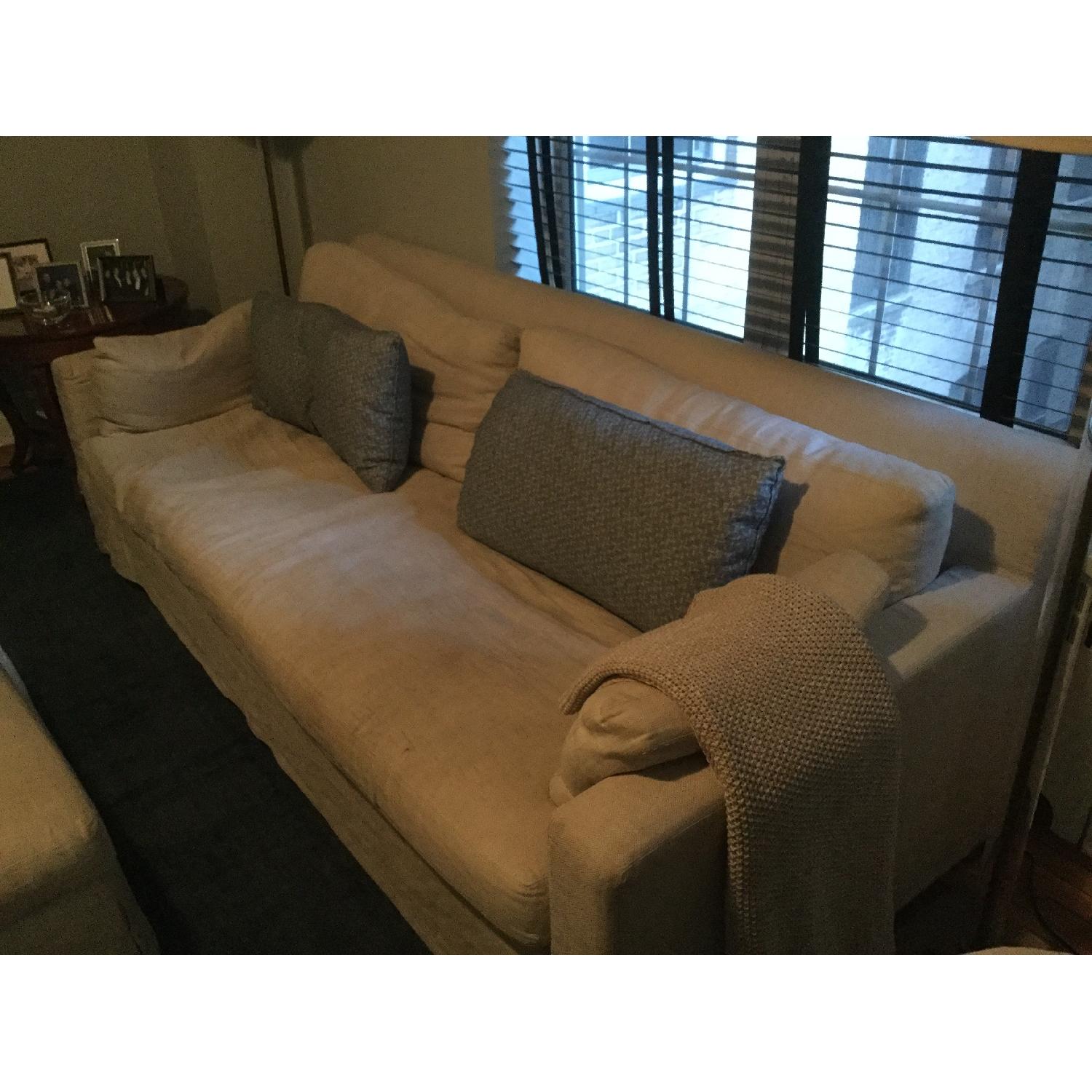 Restoration Hardware Down Filled Sofa & Ottoman - image-2