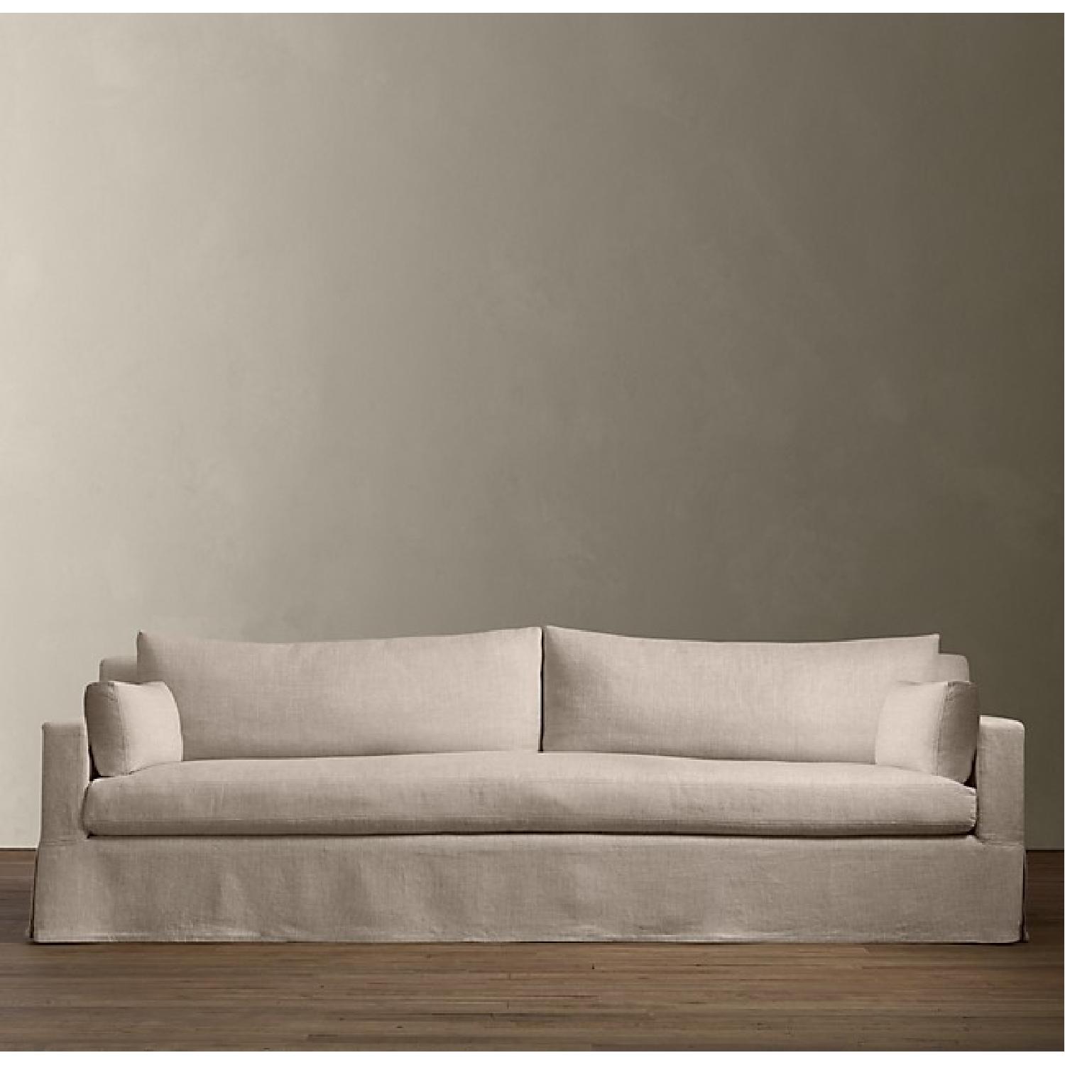 Restoration Hardware Down Filled Sofa & Ottoman - image-5