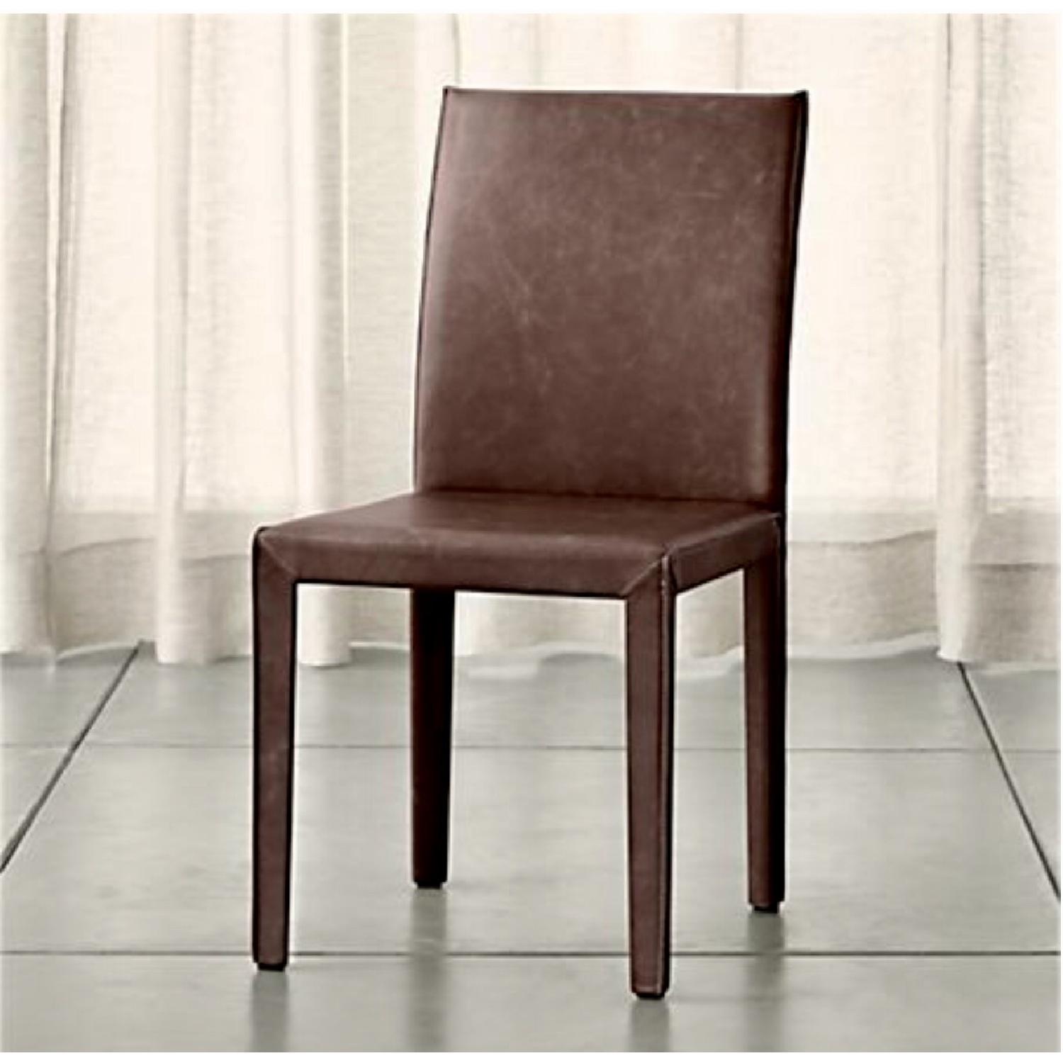 Crate & Barrel Folio Red Leather Dining Chair AptDeco