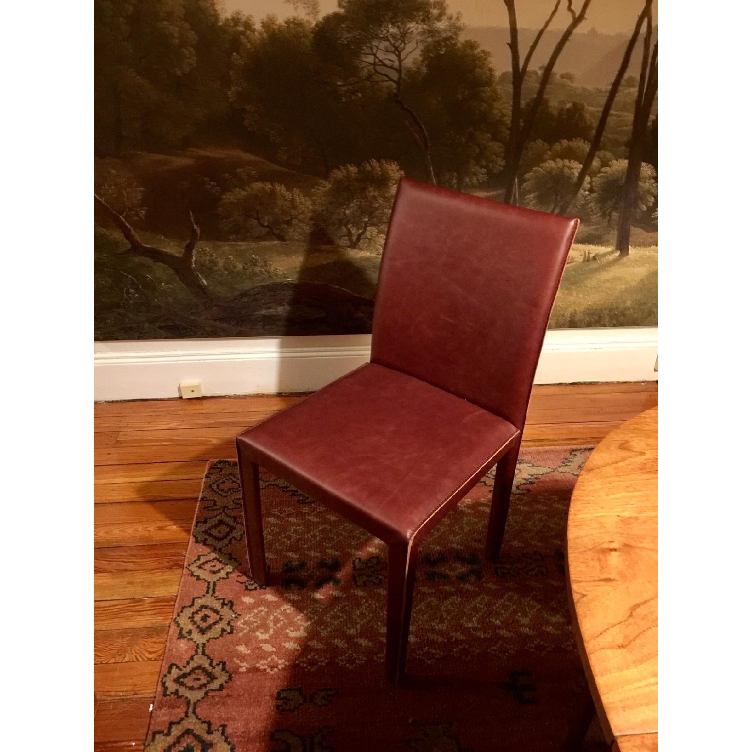 Crate & Barrel Folio Red Leather Dining Chair AptDeco