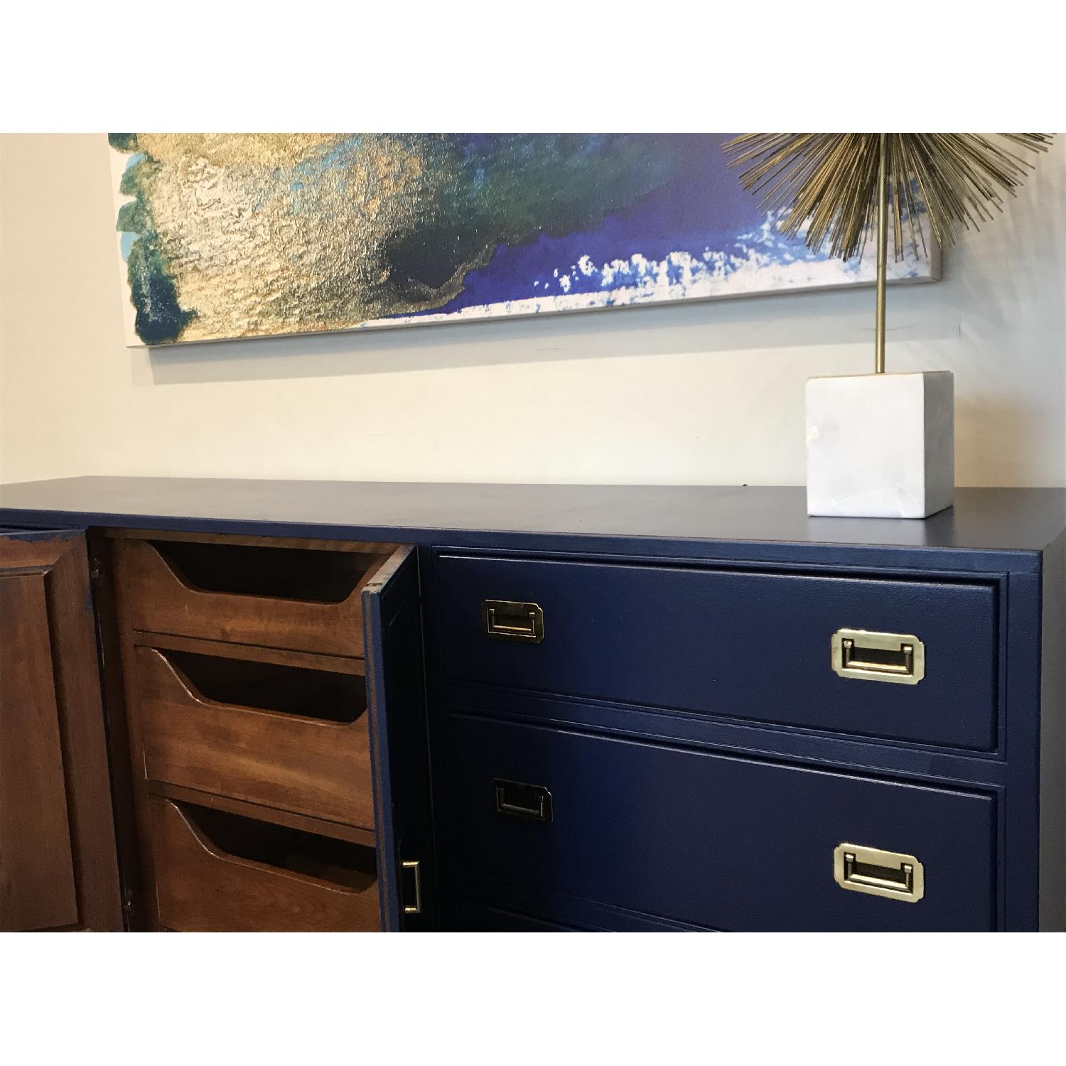 Ethan Allen Blue Campaign Style 9 Drawer Dresser - image-6