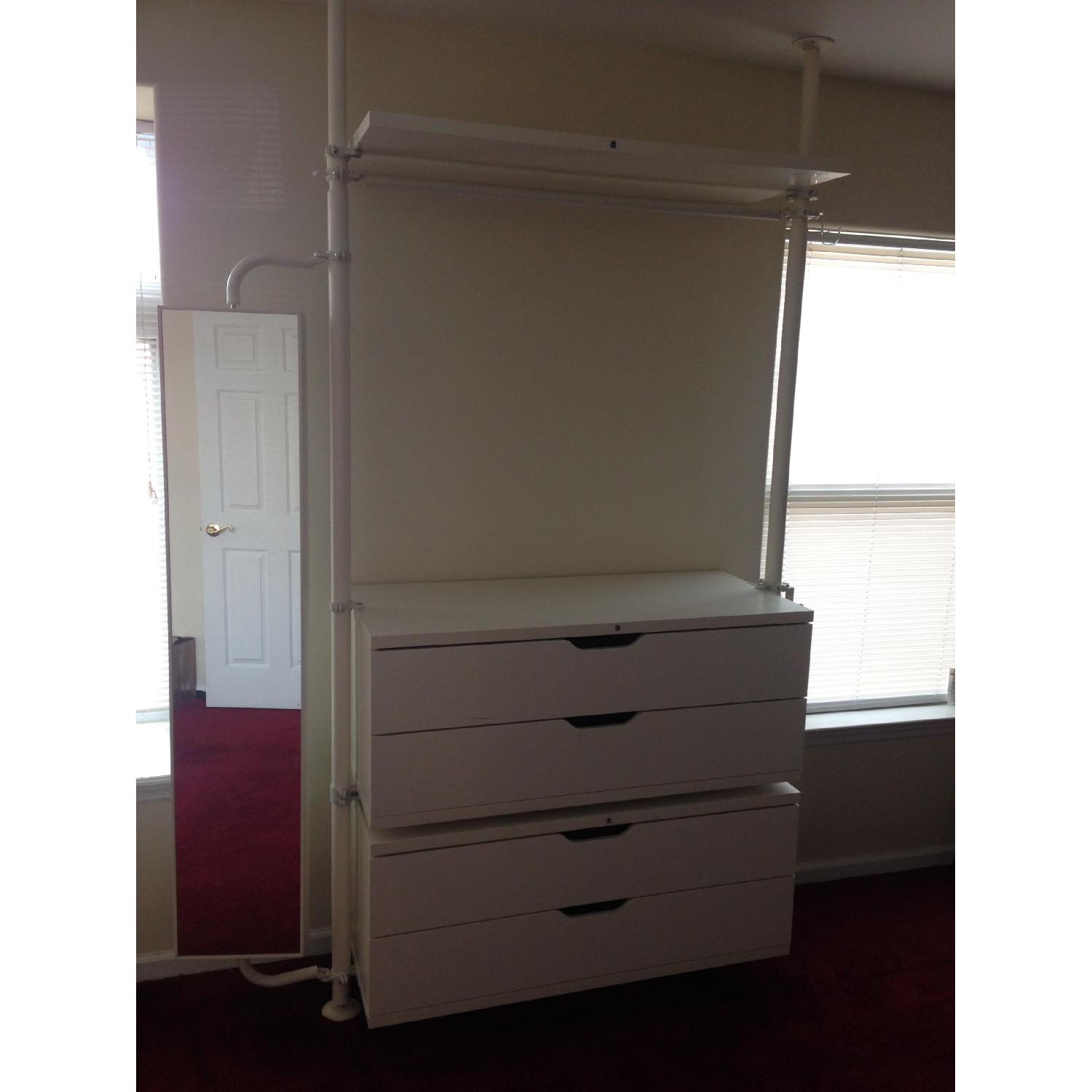 Ikea Free Standing Dresser w/ Storage Mirror & Top Shelf - image-1