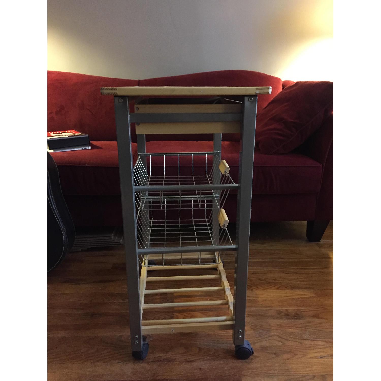 Bed Bath & Beyond Kitchen Cart w/ Wine Rack - image-3