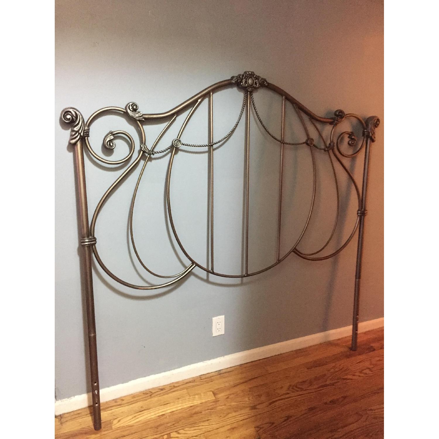 Shabby Chic Metal Queen Headboard - image-1