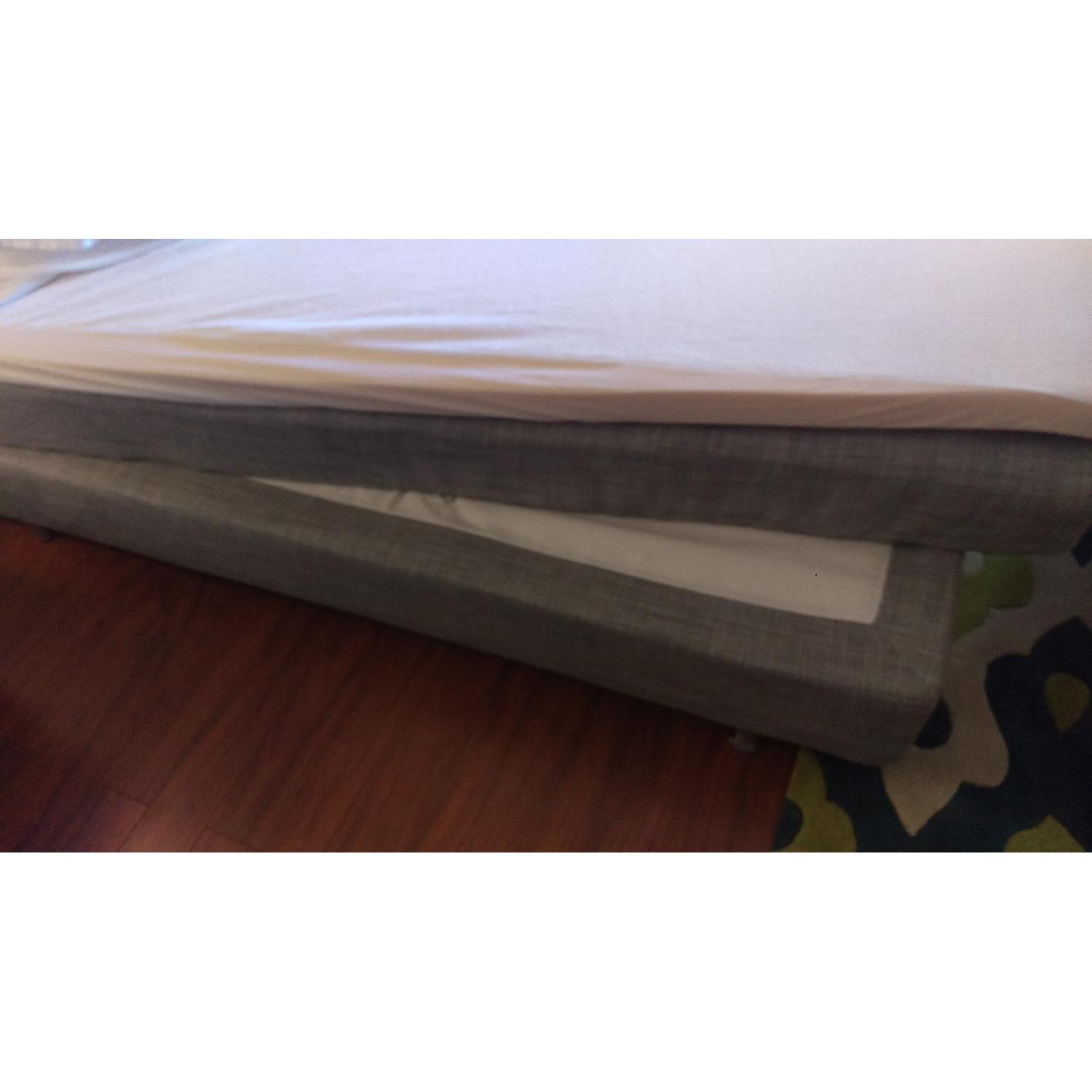Ikea Grey King Size Bed Frame w/ Headboard & Base - image-4