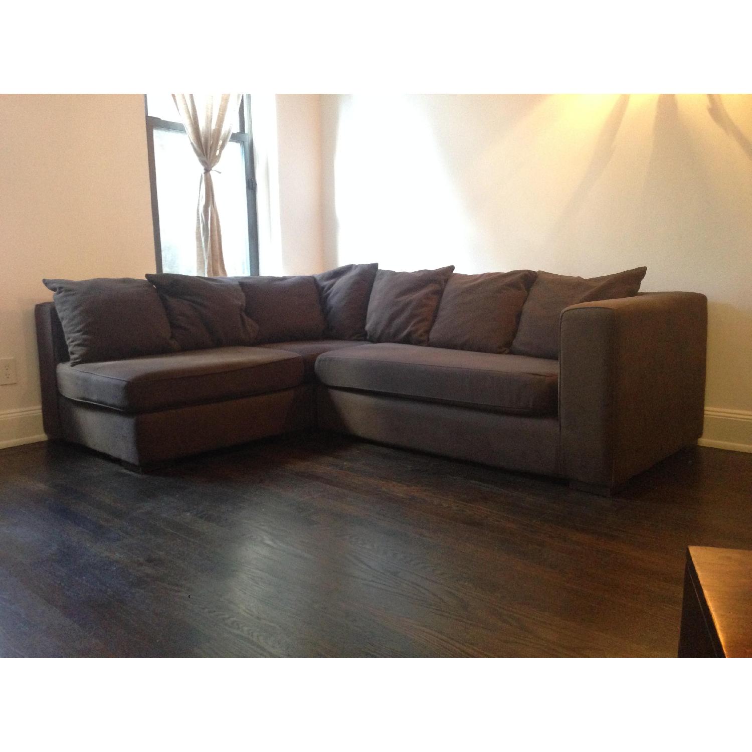 West Elm Walton 3 Piece Sectional Sofa in Brown - image-1