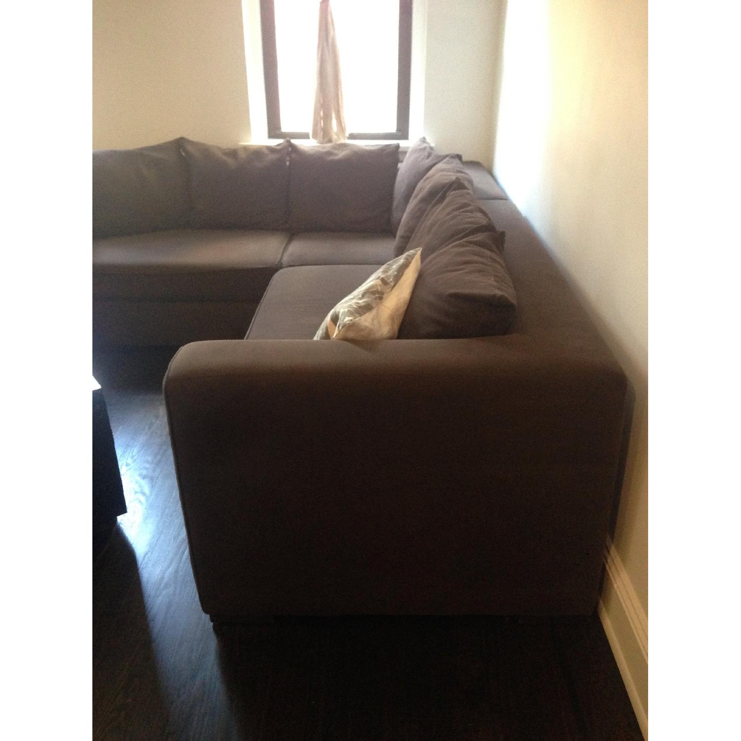 West Elm Walton 3 Piece Sectional Sofa in Brown - image-4
