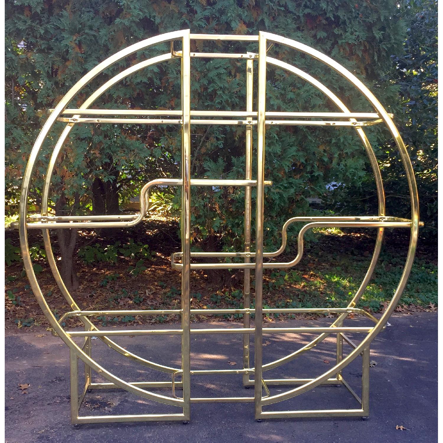Mid Century Modern Circular Brass Etagere/Display Shelf - image-1