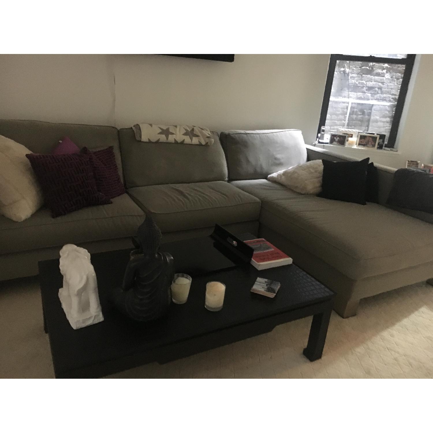 Jonathan Adler Croc-Embossed Leather Cocktail Table w/ Ming Feet - image-4