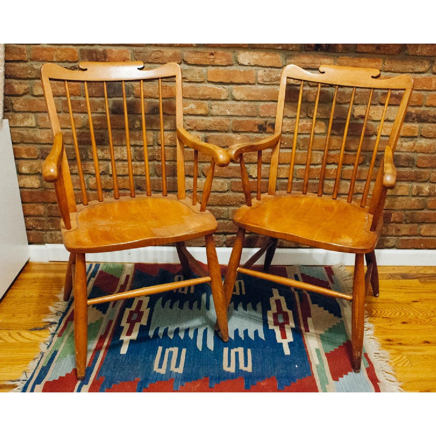Vintage Cherry Wood Dining Chairs - image-4