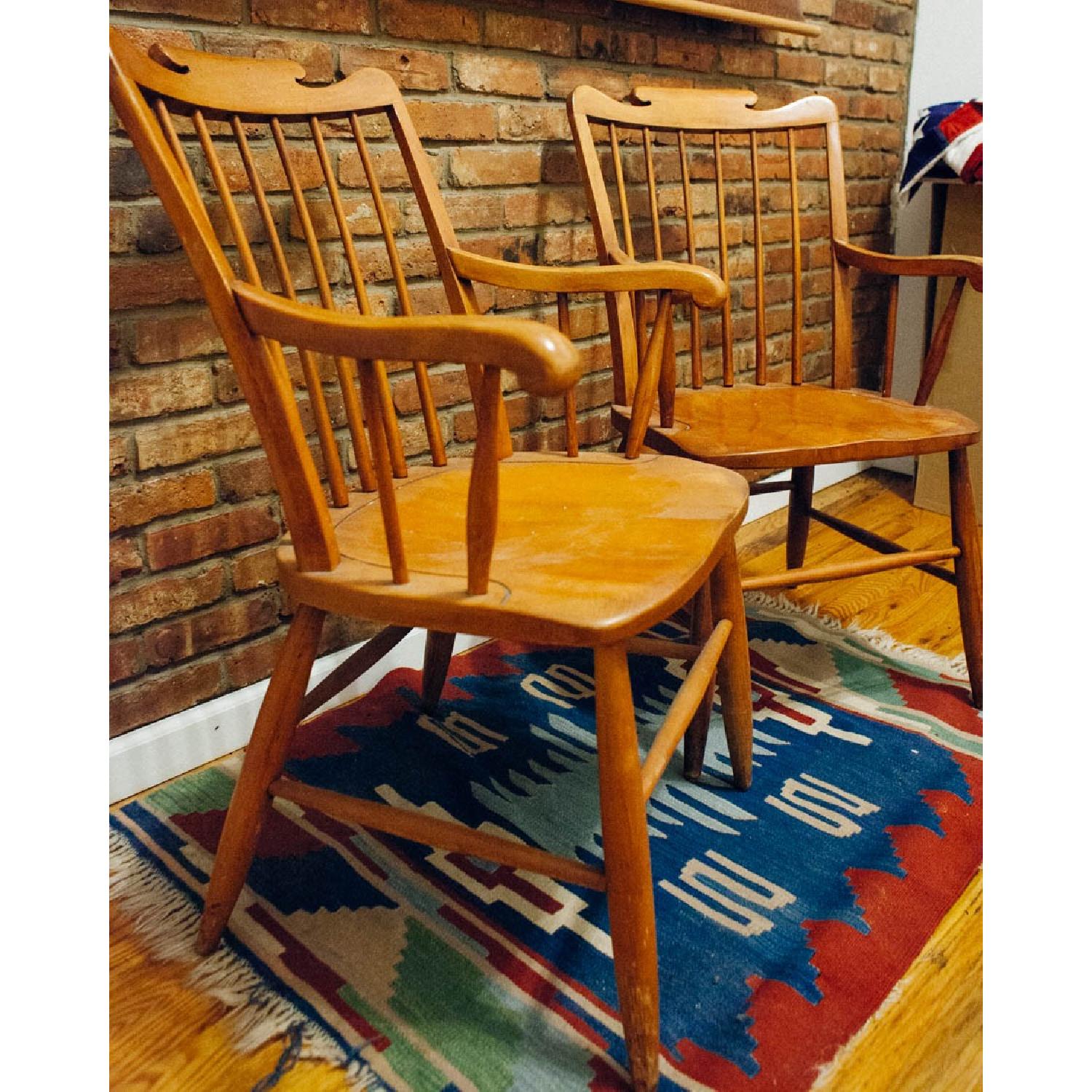 Vintage Cherry Wood Dining Chairs - image-5