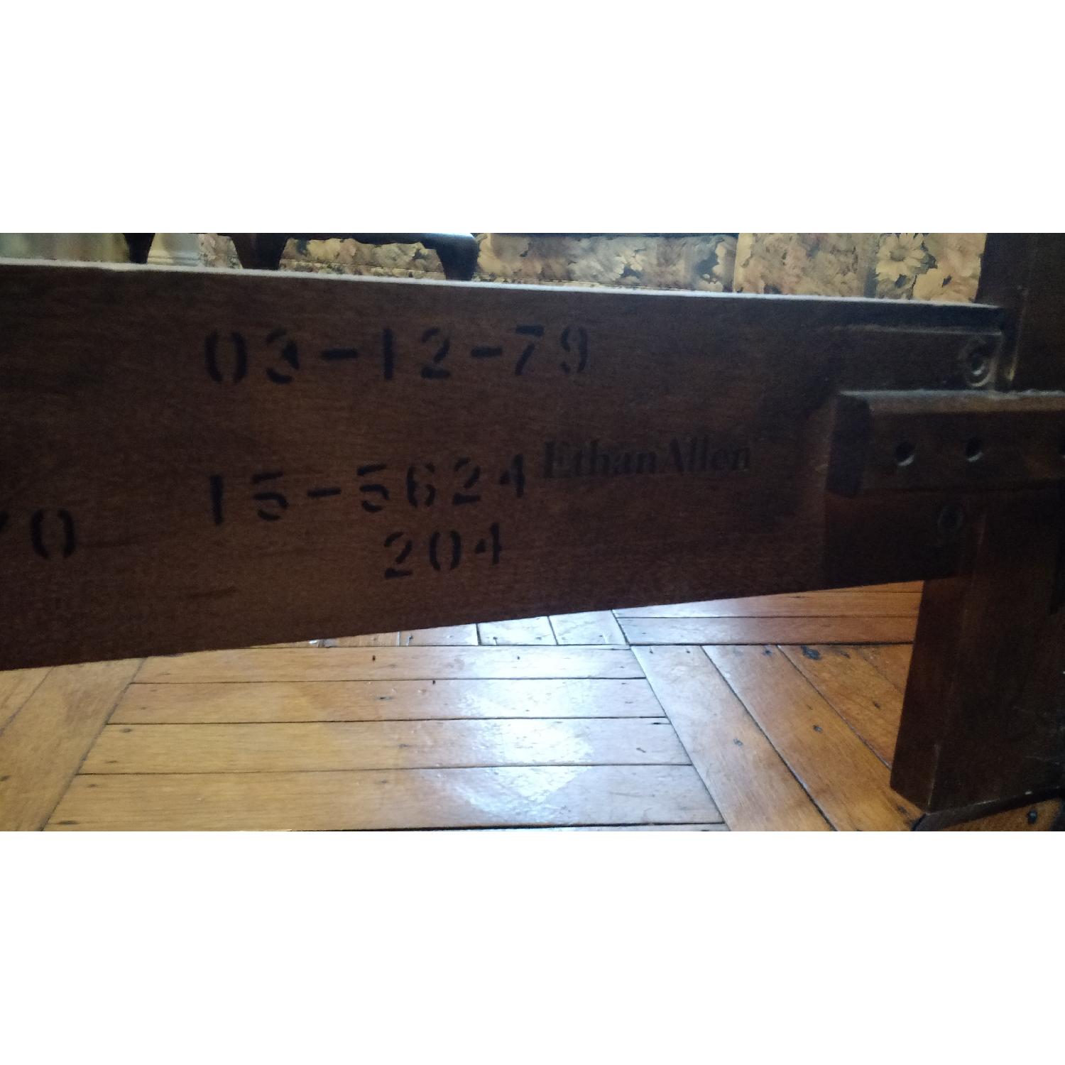 Ethan Allen Maple Wood Headboard w/ 3 Cane Panels AptDeco