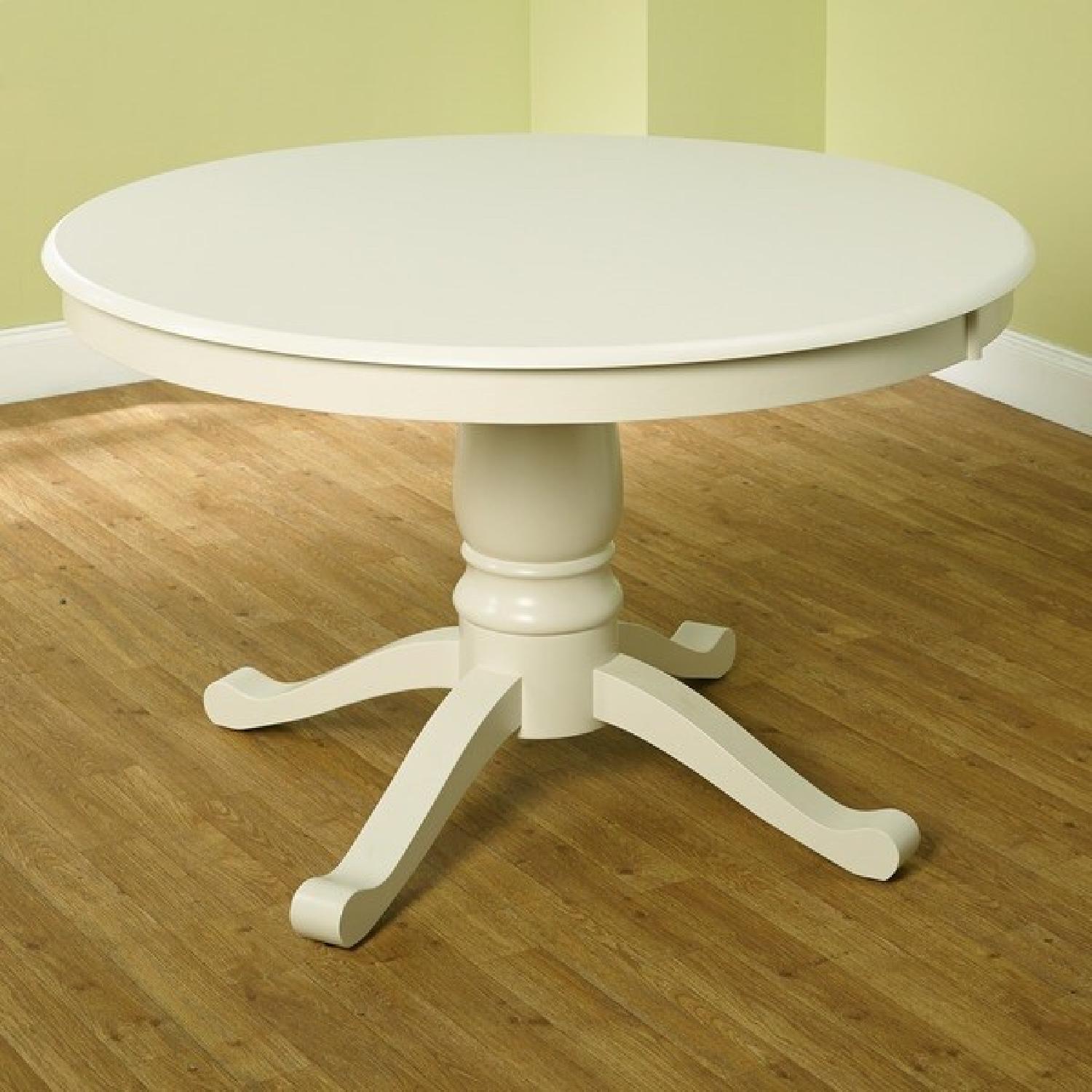 White Pedestal Round Dinning Table - image-1
