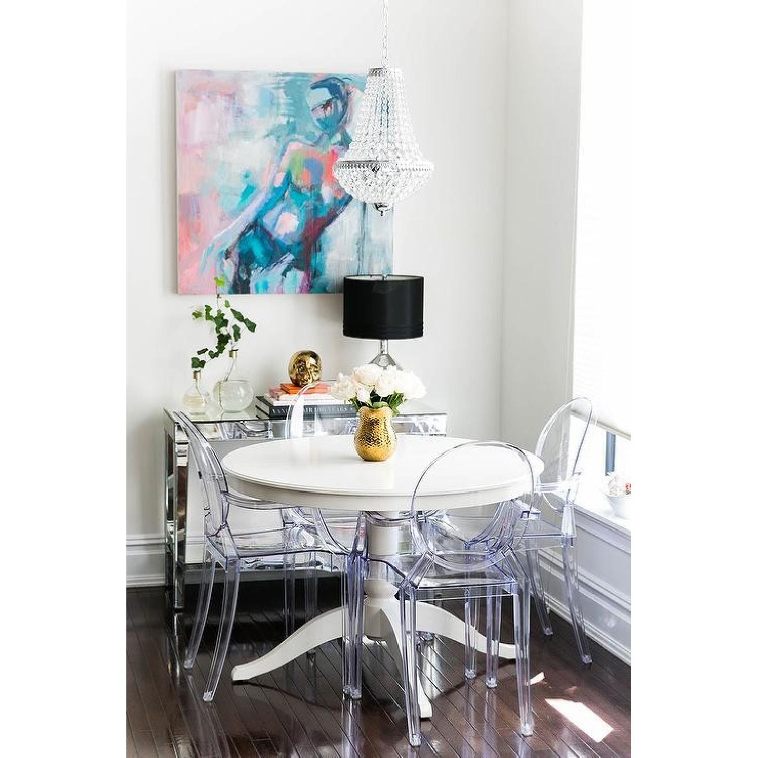 White Pedestal Round Dinning Table - image-2