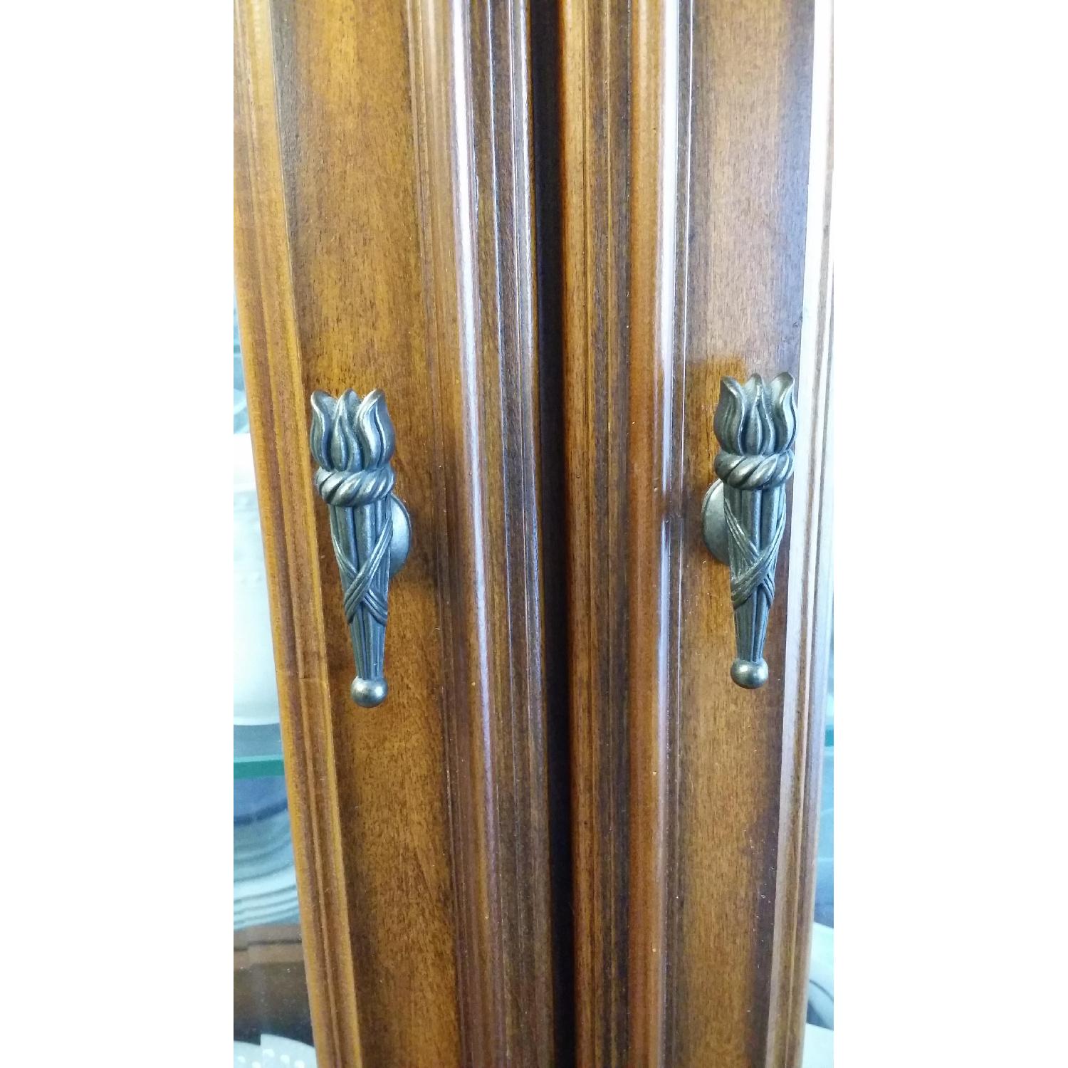 Raymour & Flanigan Lighted Solid Wood Glass China Cabinet - image-3