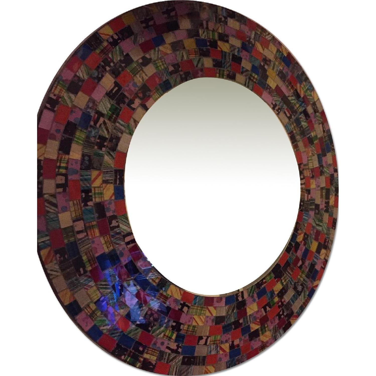 Pottery Barn Round Mosaic Wall Mirror - image-0