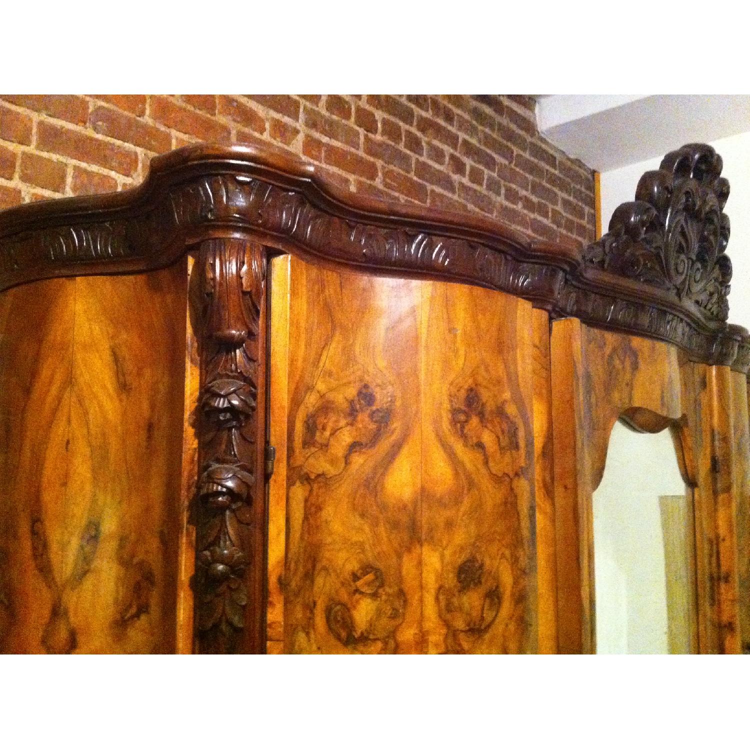 Antique Burl Wood Armoire - image-3