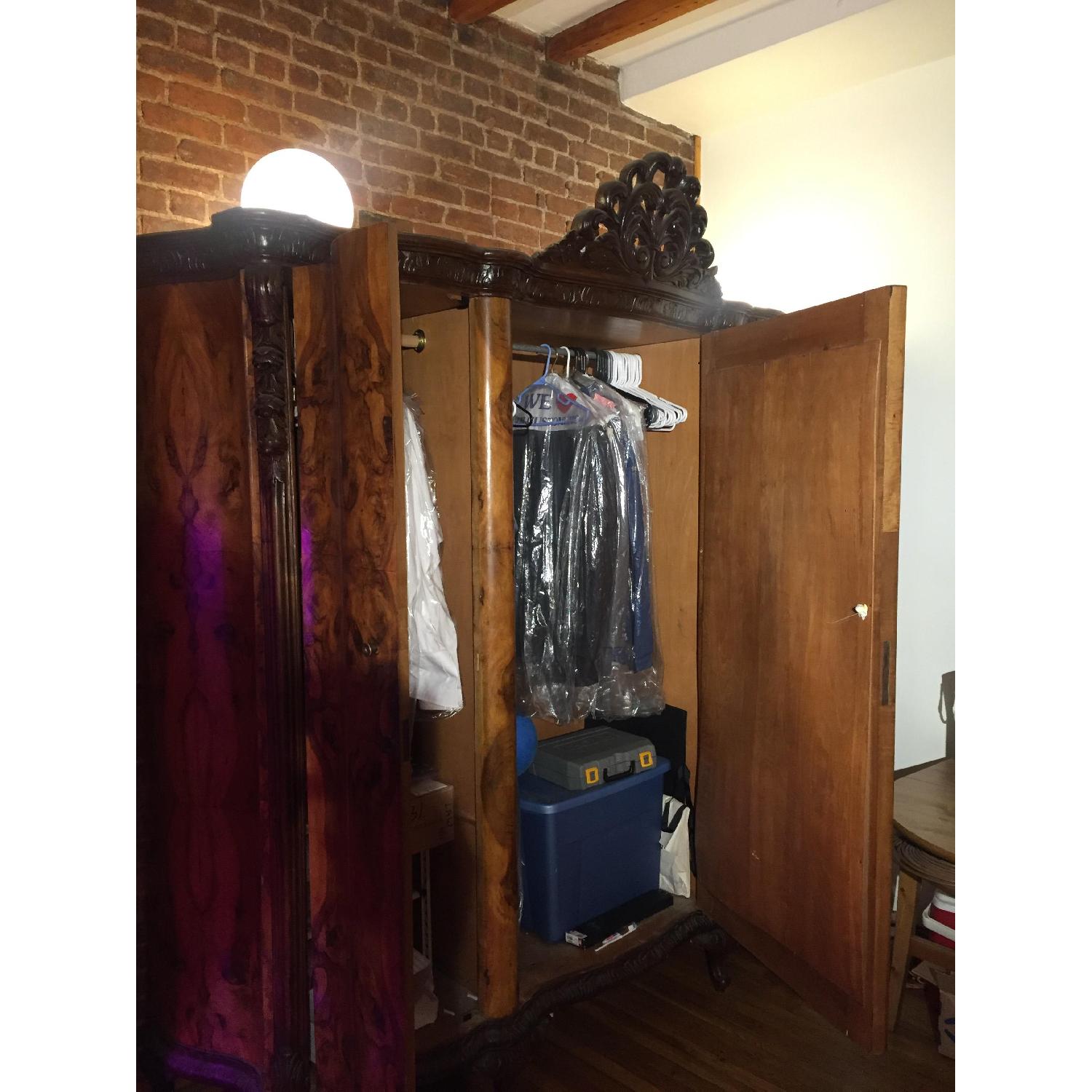 Antique Burl Wood Armoire - image-4