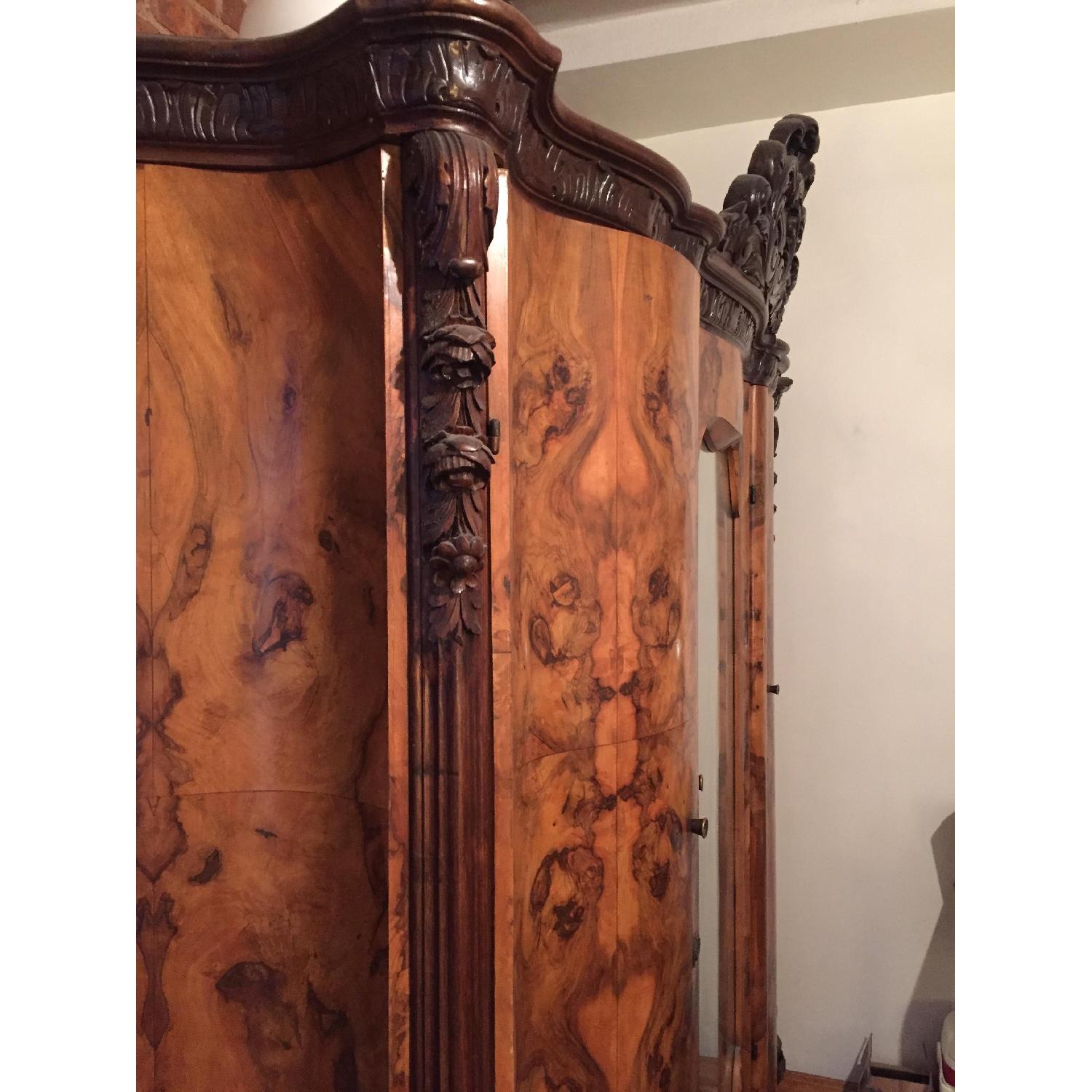 Antique Burl Wood Armoire - image-6
