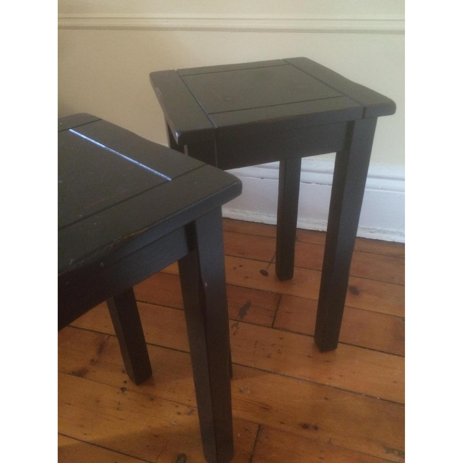 Crate & Barrel Black Side Tables AptDeco