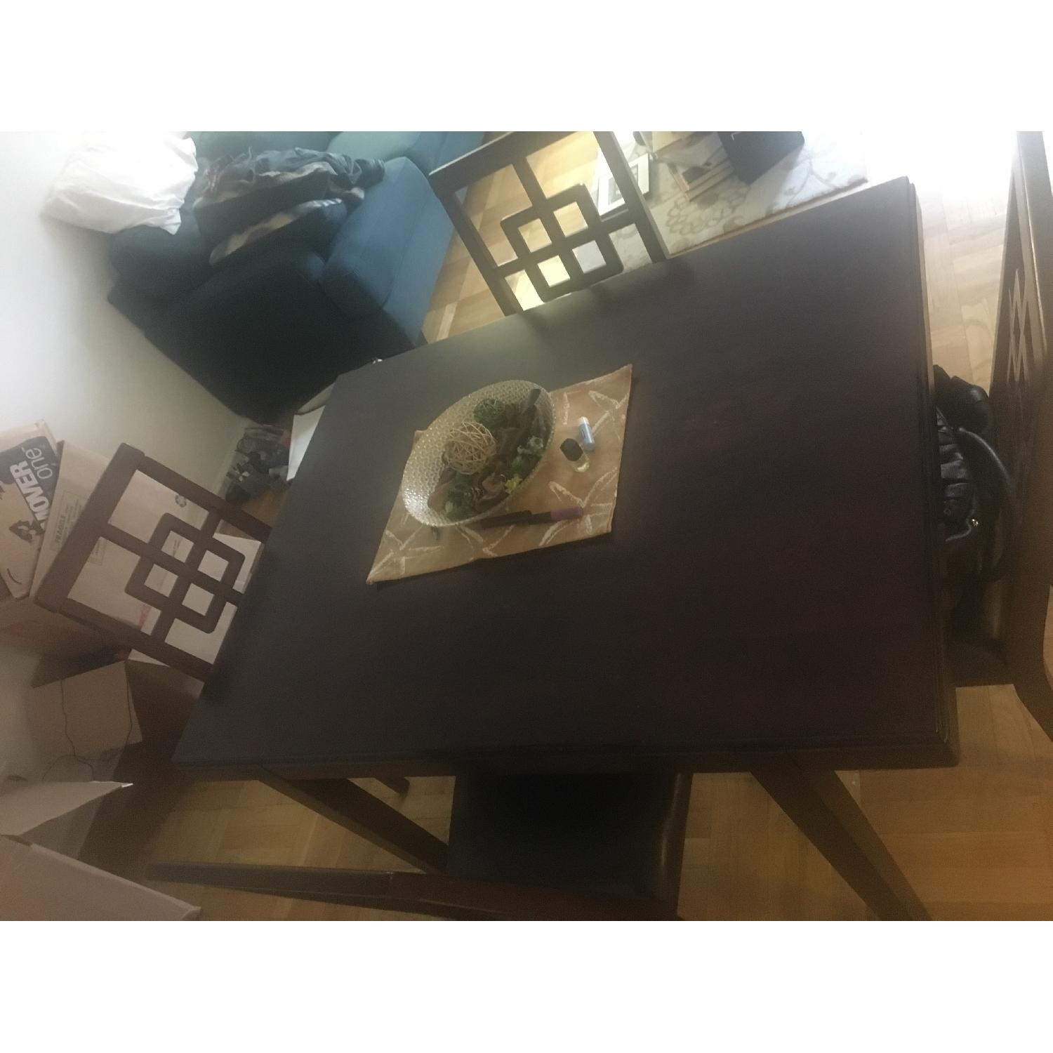 Jennifer Convertibles Cherry Wood Dining Table w/ 4 Chairs - AptDeco