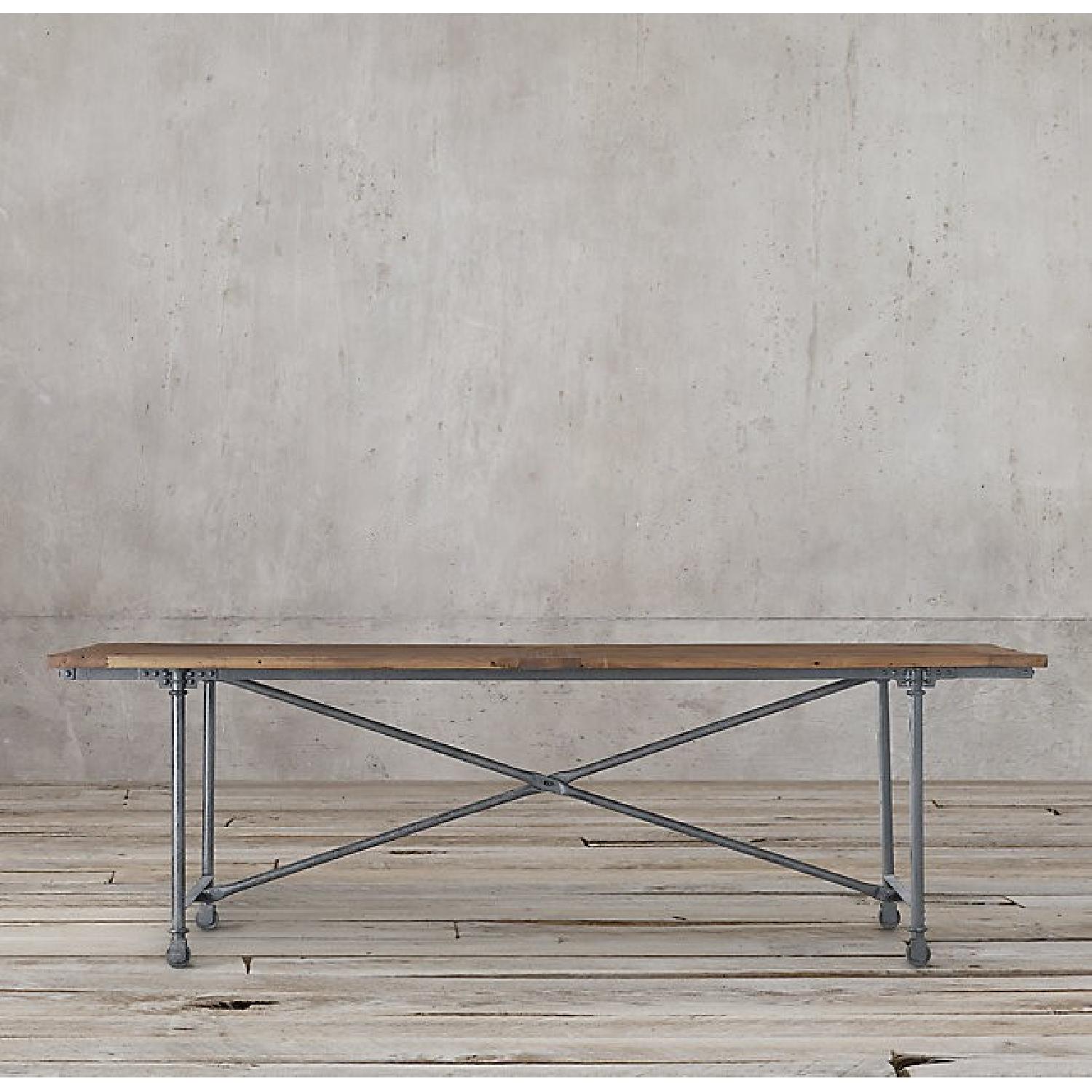 Restoration Hardware Flatiron Reclaimed Wood/Metal Dining Table - image-2