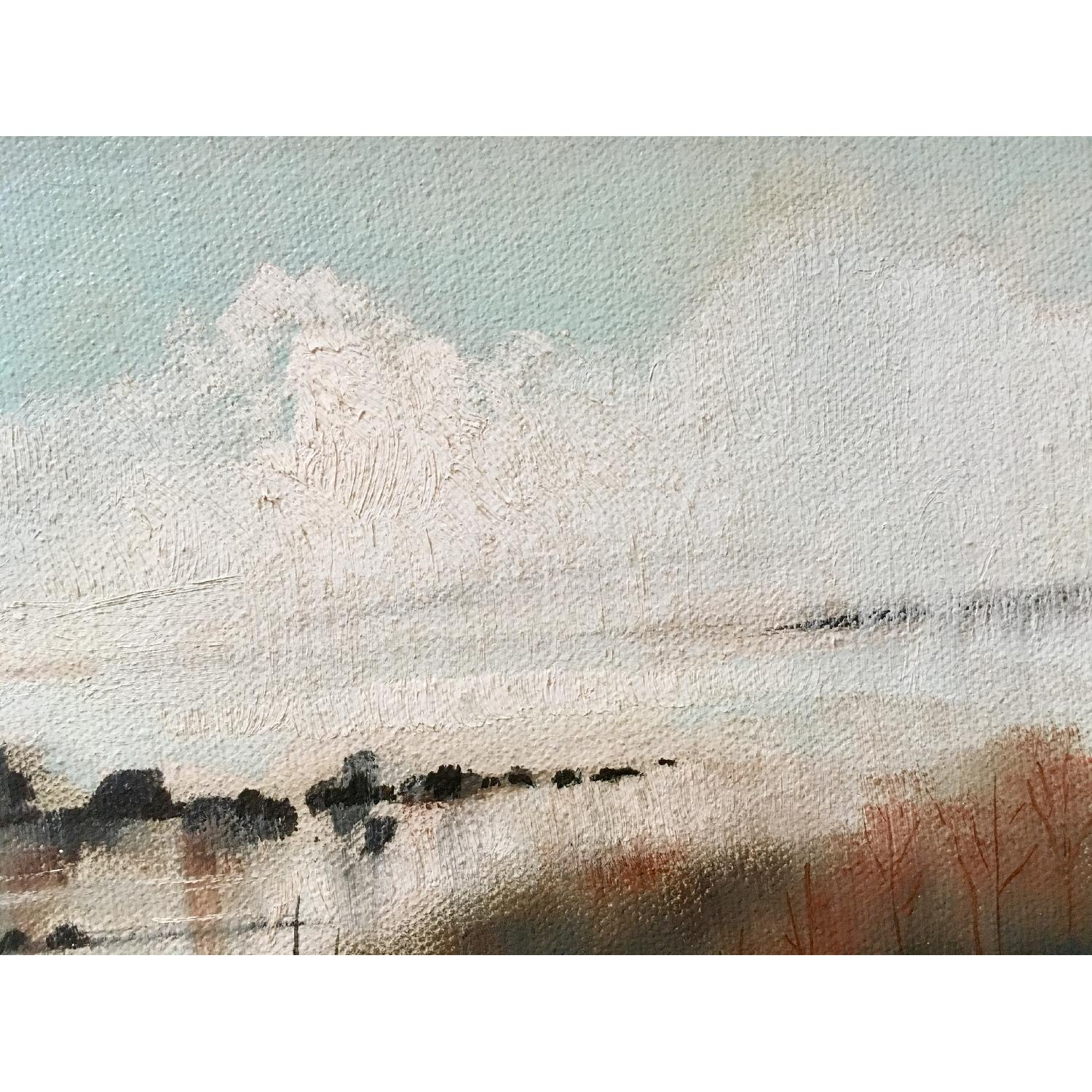 Vintage Dreamy Beach Waterscape Painting - image-5