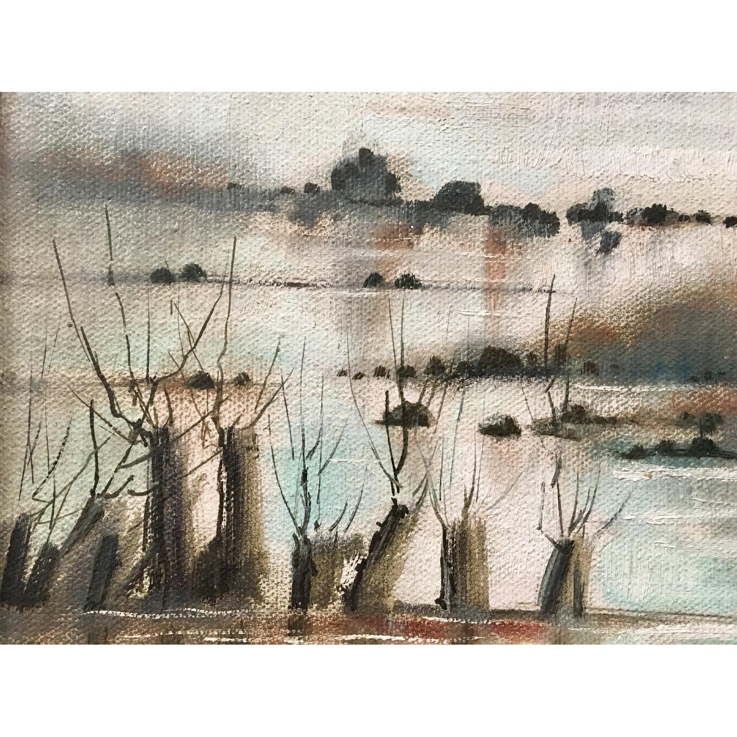 Vintage Dreamy Beach Waterscape Painting - image-6