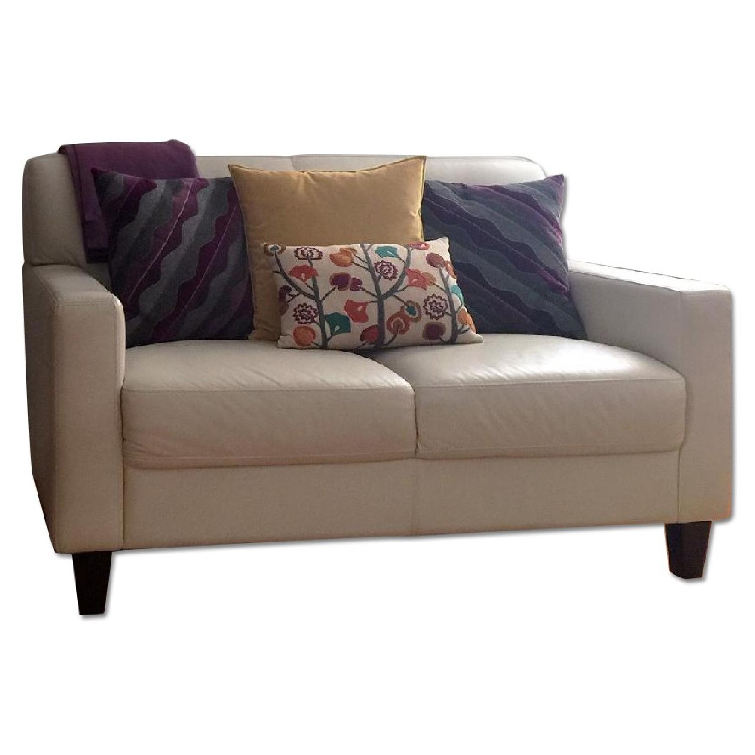 Macys Leather Loveseat - image-0
