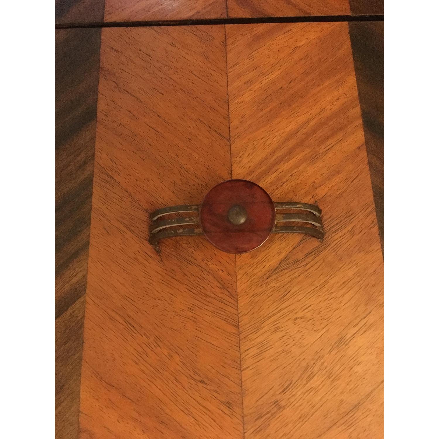 Vintage Art Deco Waterfall Inlay Wardrobe w/ Bakelite handles - image-2